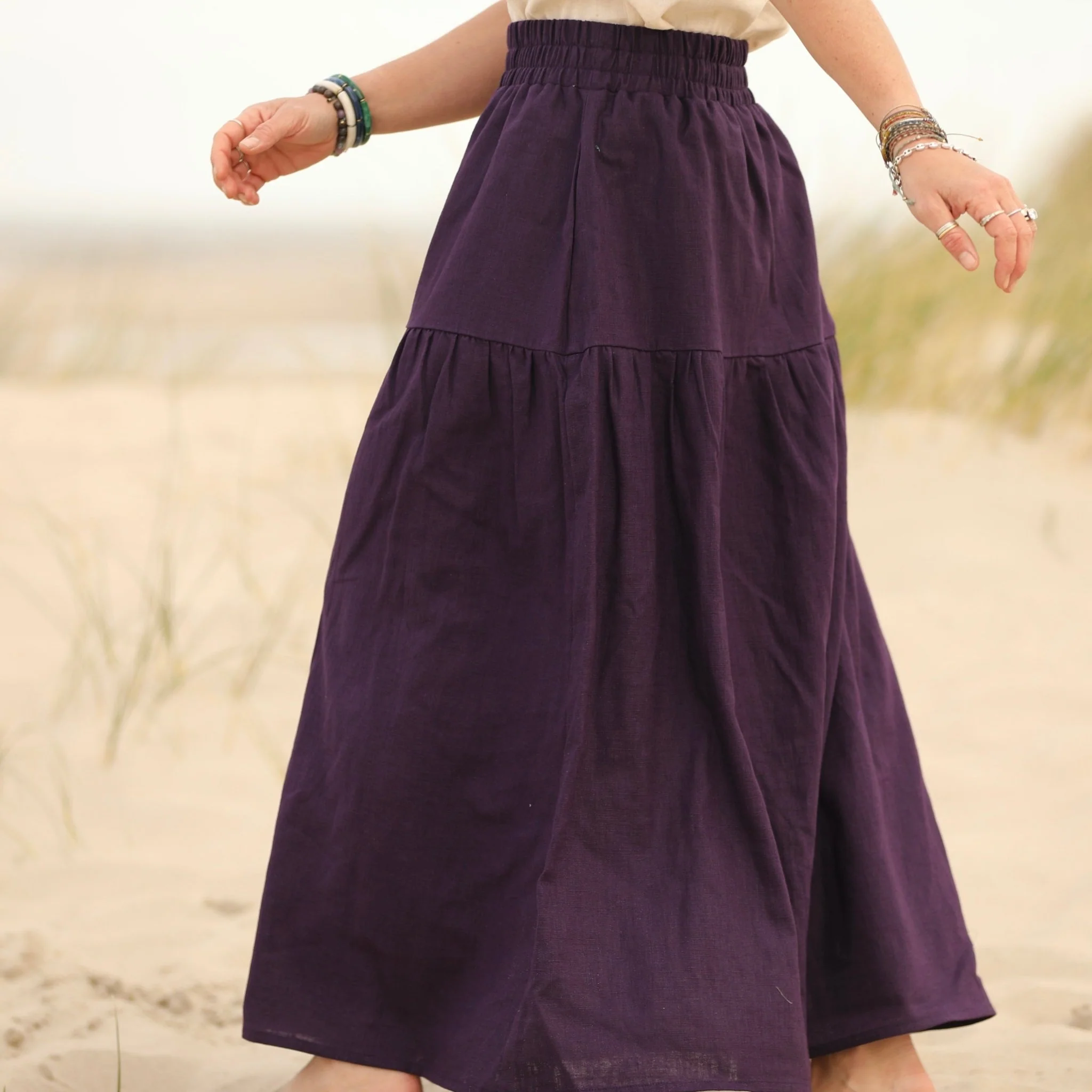 Jupe Sarah - lin prune - Image 4