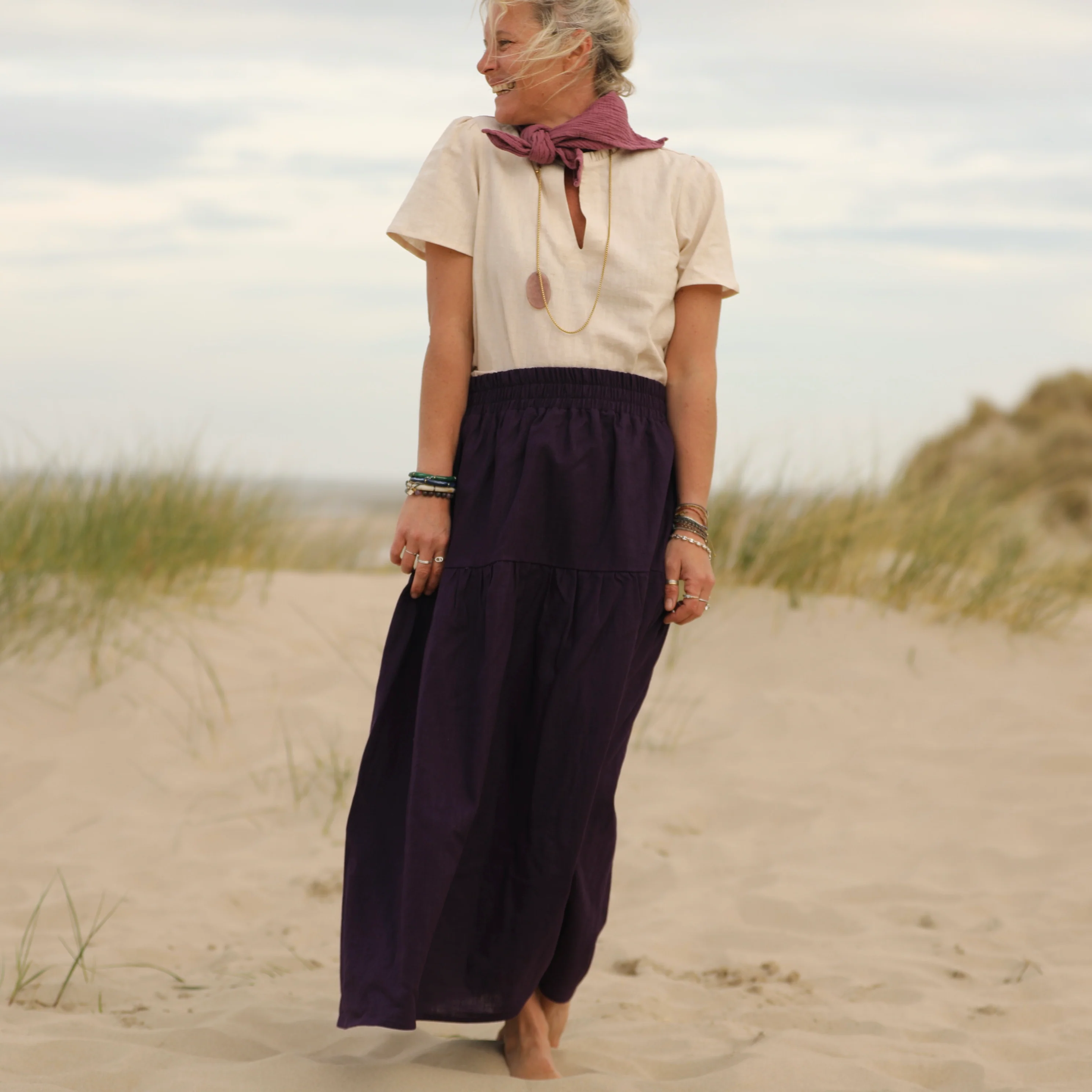 Jupe Sarah - lin prune - Image 6