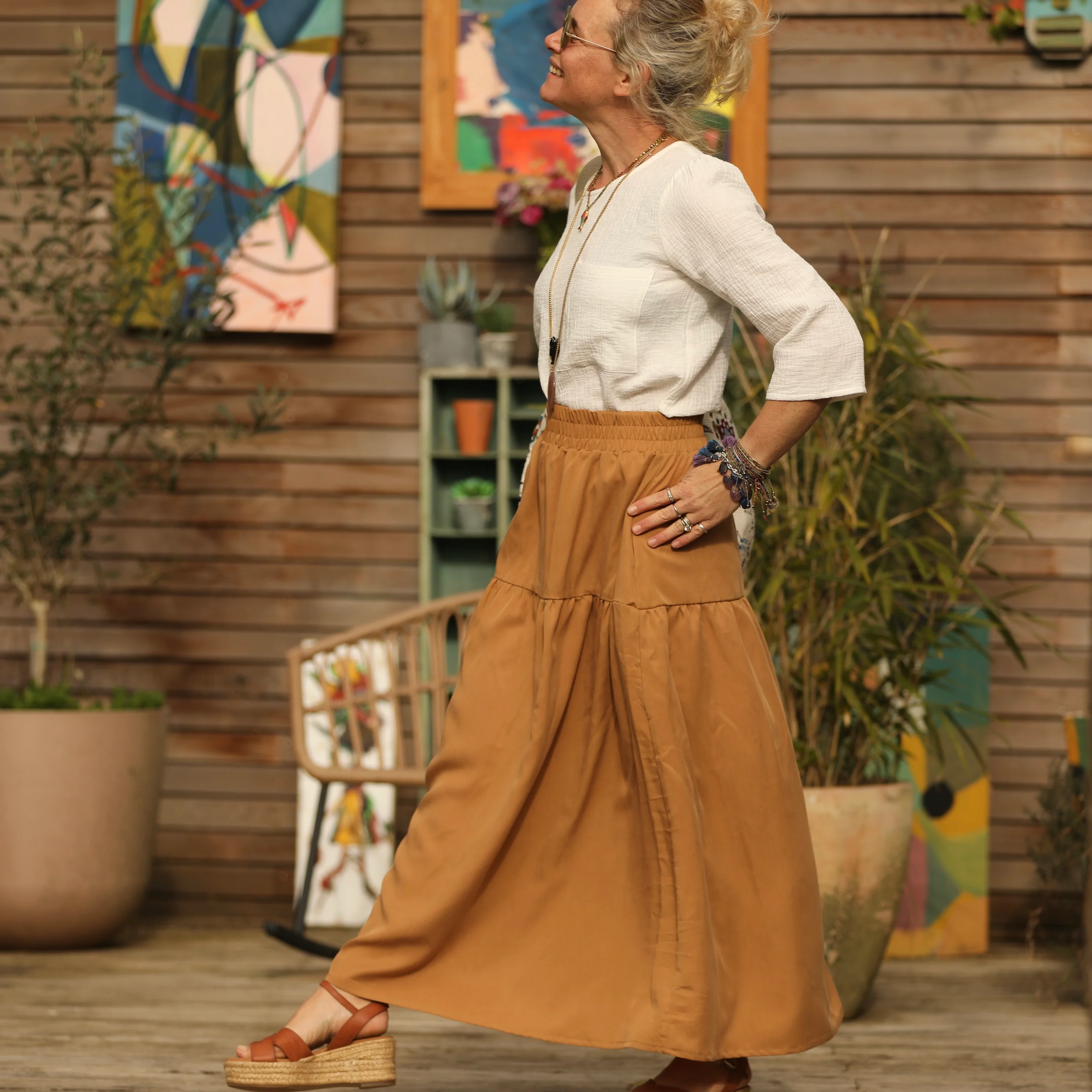 Jupe Sarah - lyocell camel - Image 5