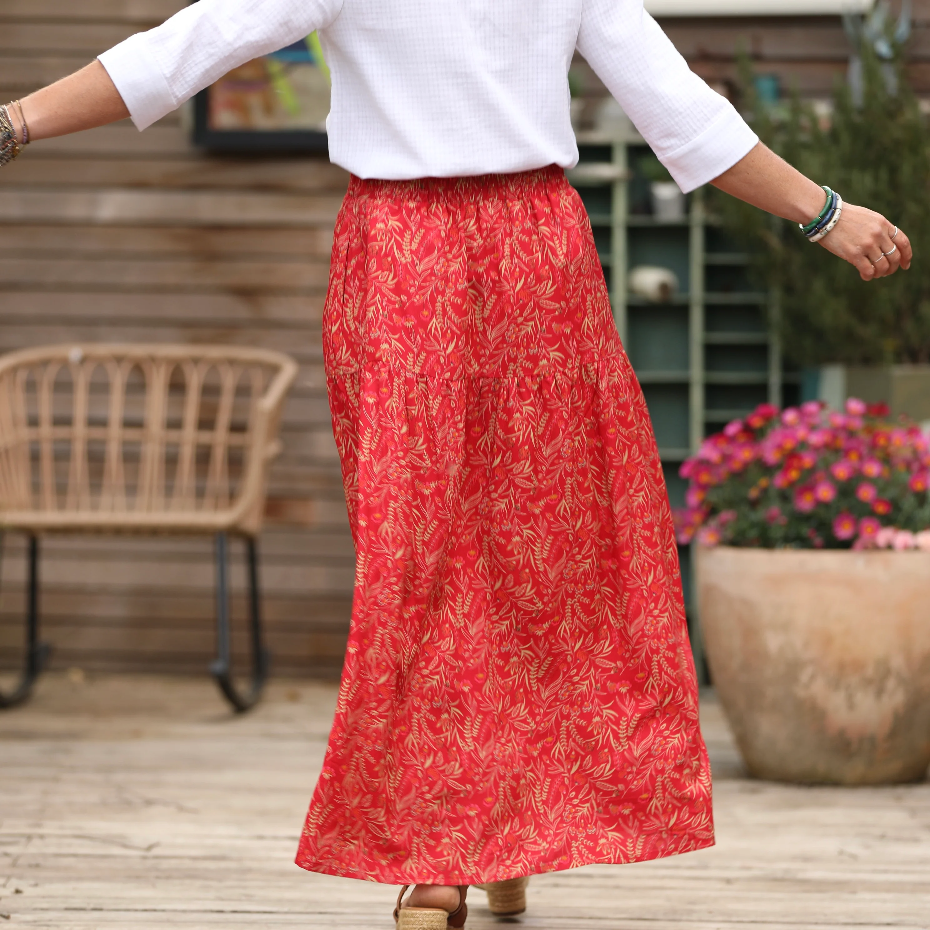 Jupe Sarah - viscose rouge mystérieux - Image 6