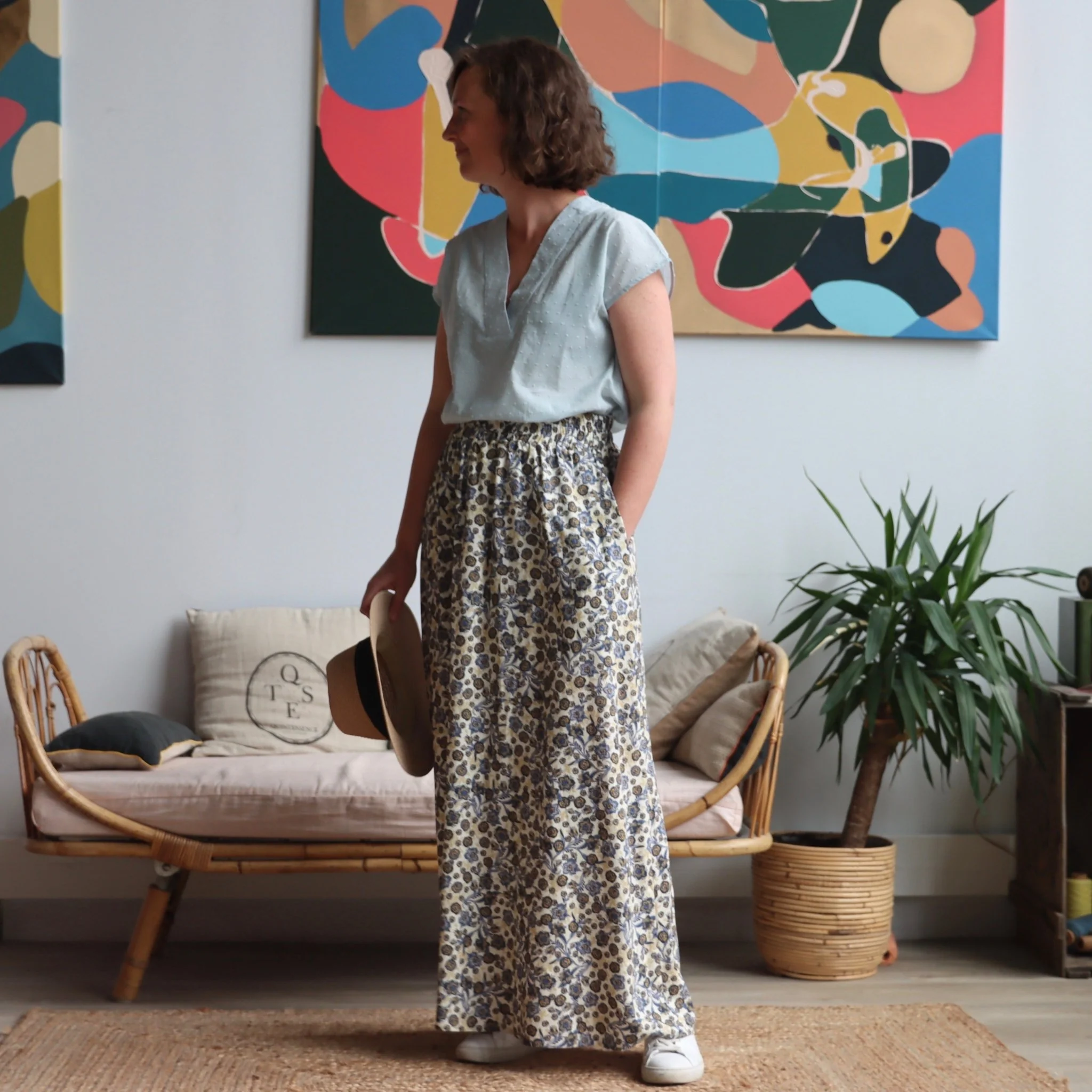 Jupe Tao Viscose fleurs de Bendor - 102cm de hauteur - Image 4
