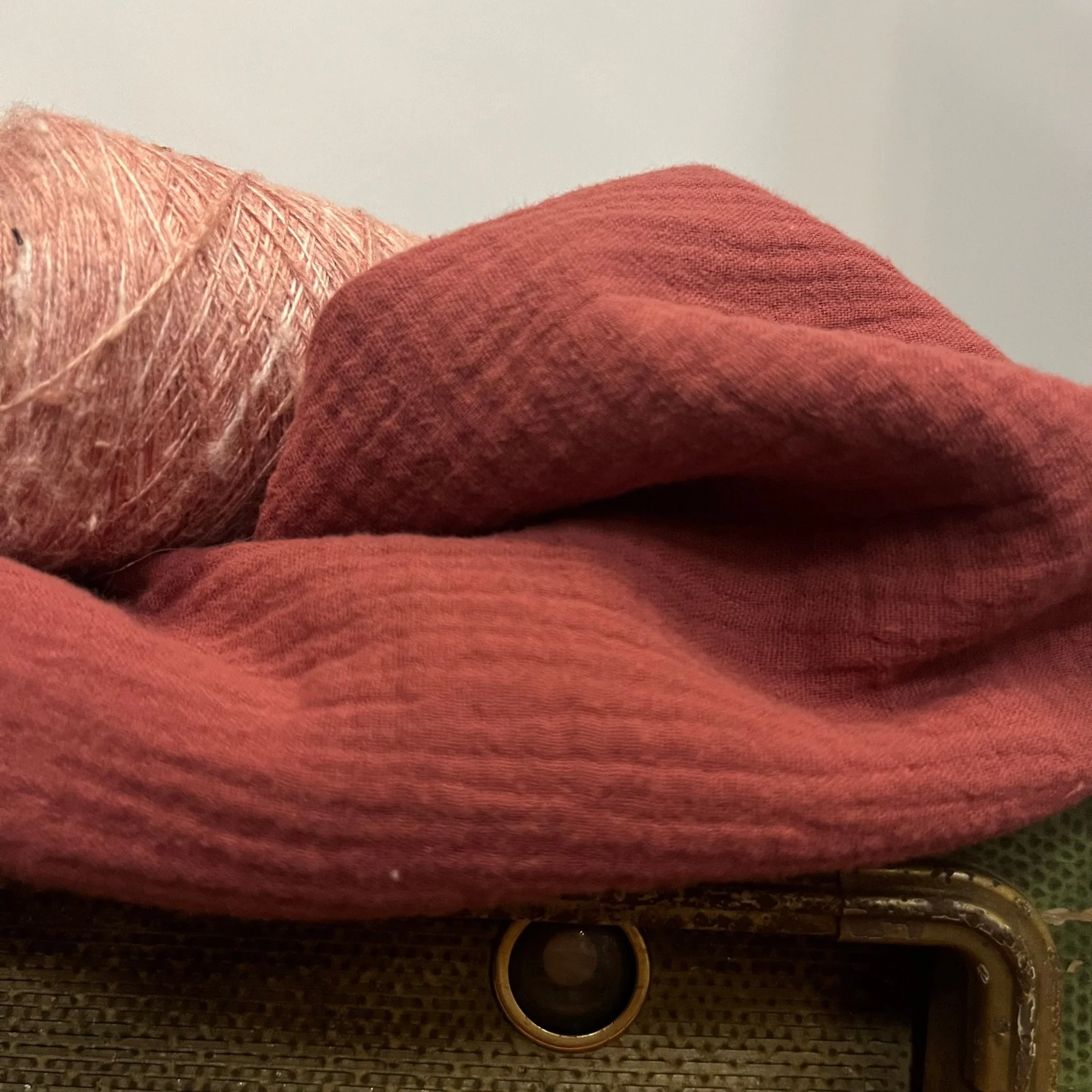 Jupe Tina gaze de coton terracotta orangé - Image 2
