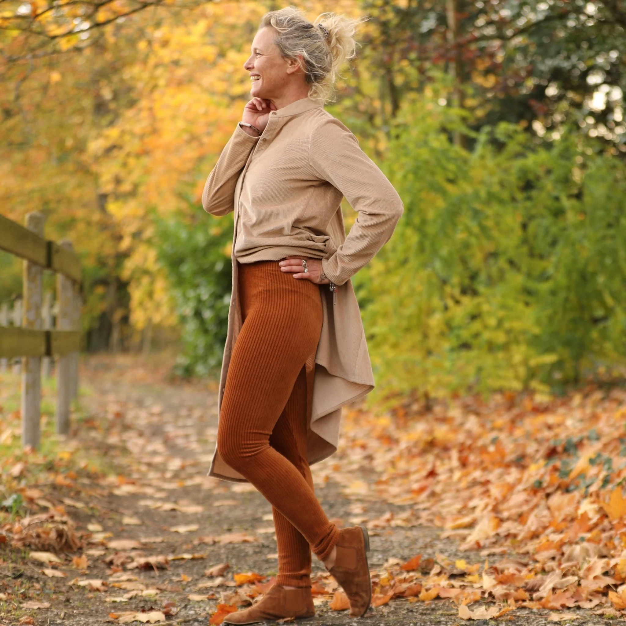 Legging Léni - velours côtelé camel - Image 3