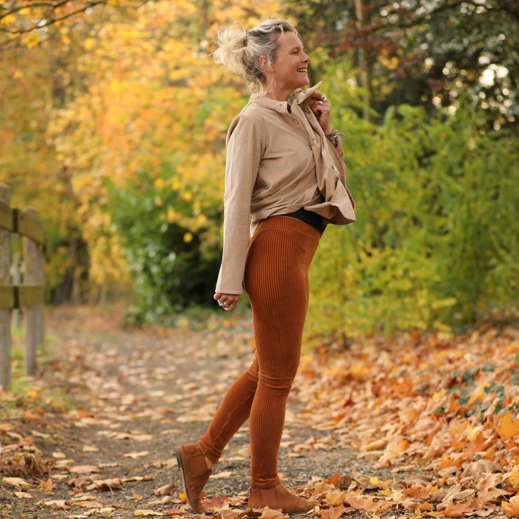 Legging Léni - velours côtelé camel - Image 4