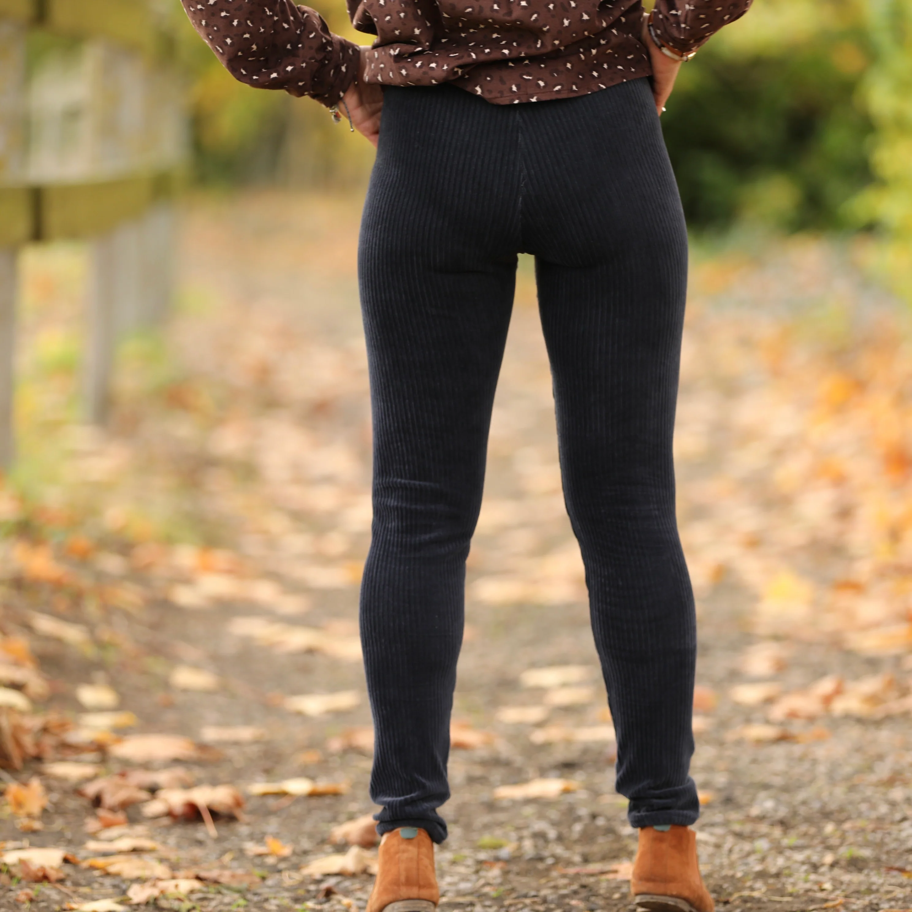 Legging Léni - velours côtelé marine - Image 3