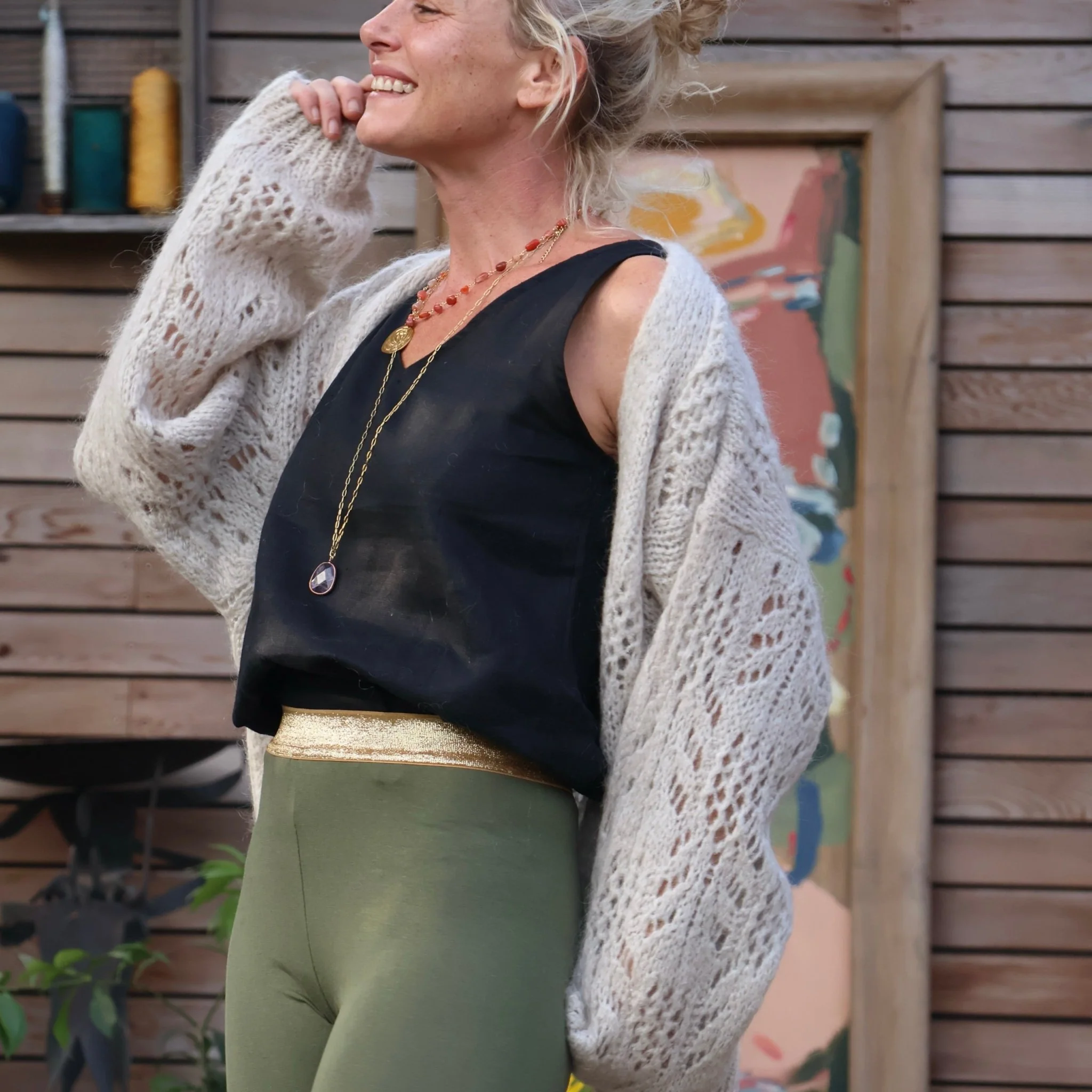 Legging Léo en jersey kaki - Image 6