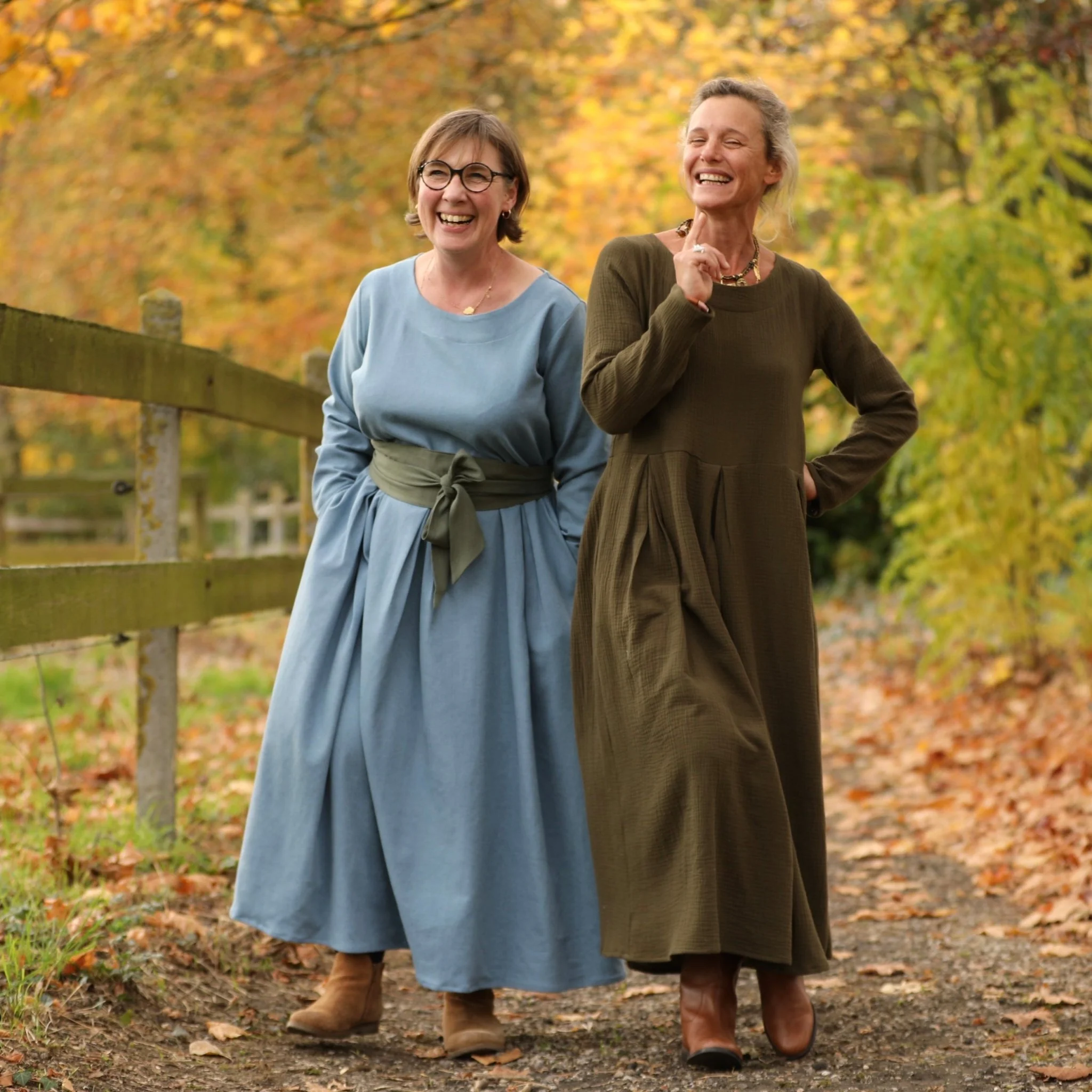 Robe Louisa - jean de coton bleu stone