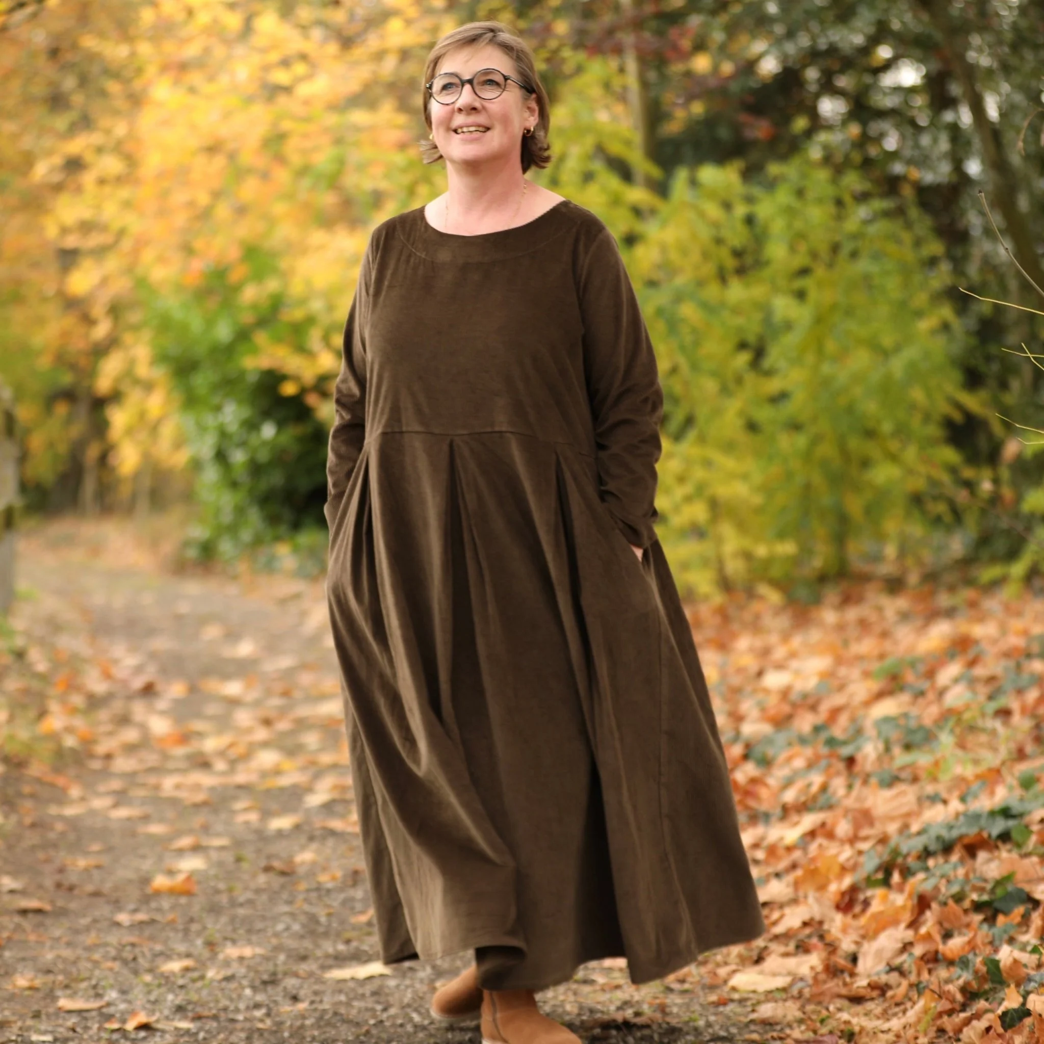 Robe Louisa - velours côtelé terracotta - Image 13