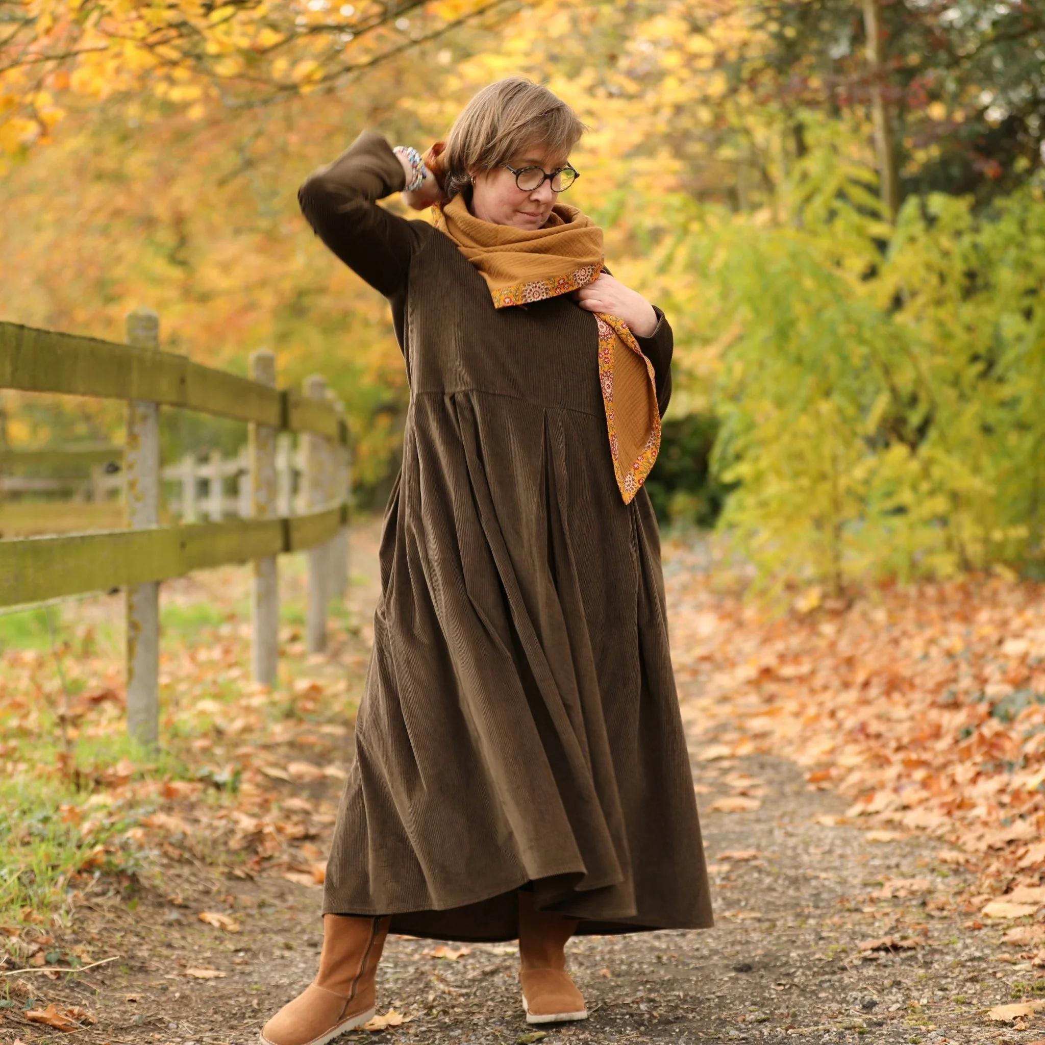 Robe Louisa - velours côtelé terracotta - Image 16