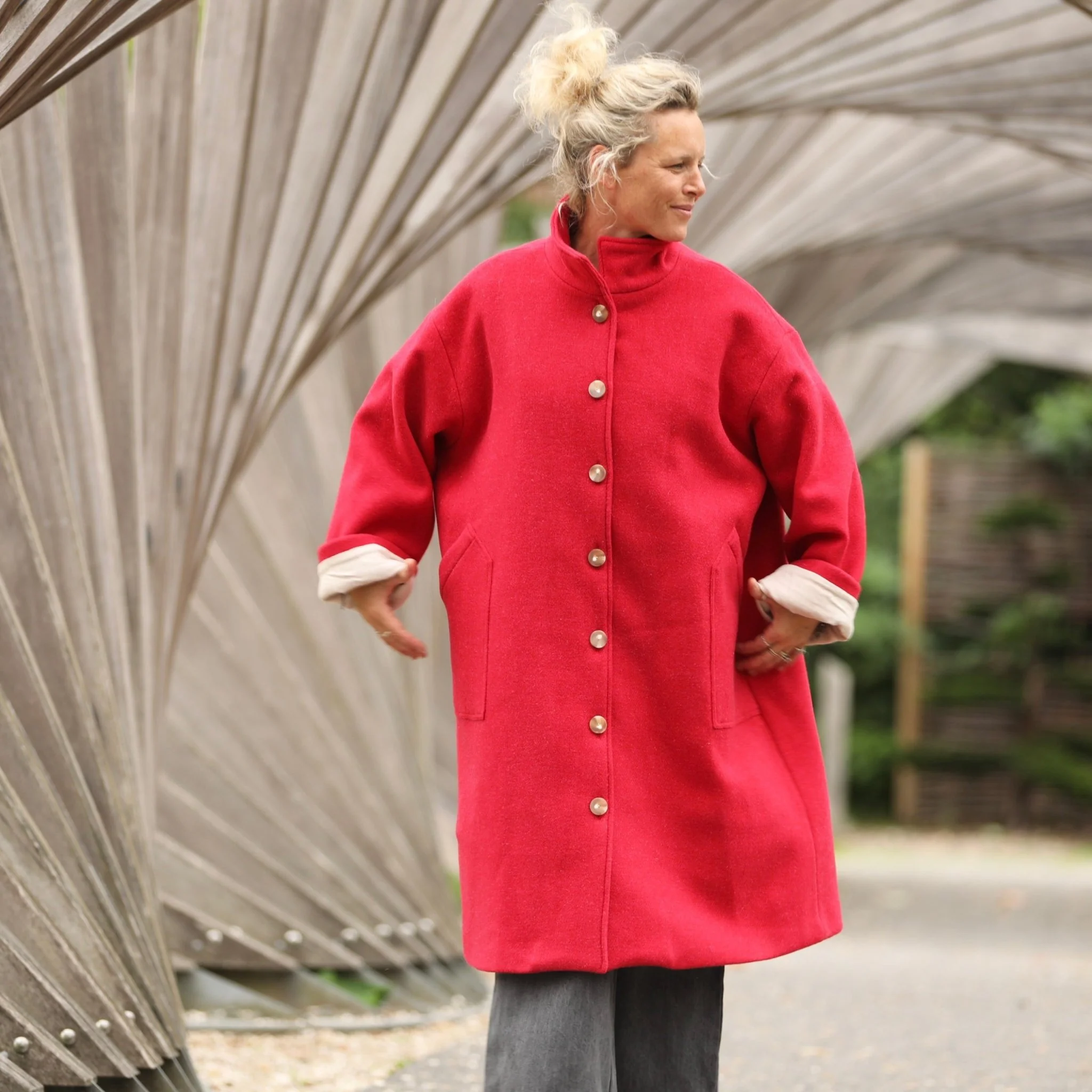 Manteau Arthur - rouge coquelicot - Image 4