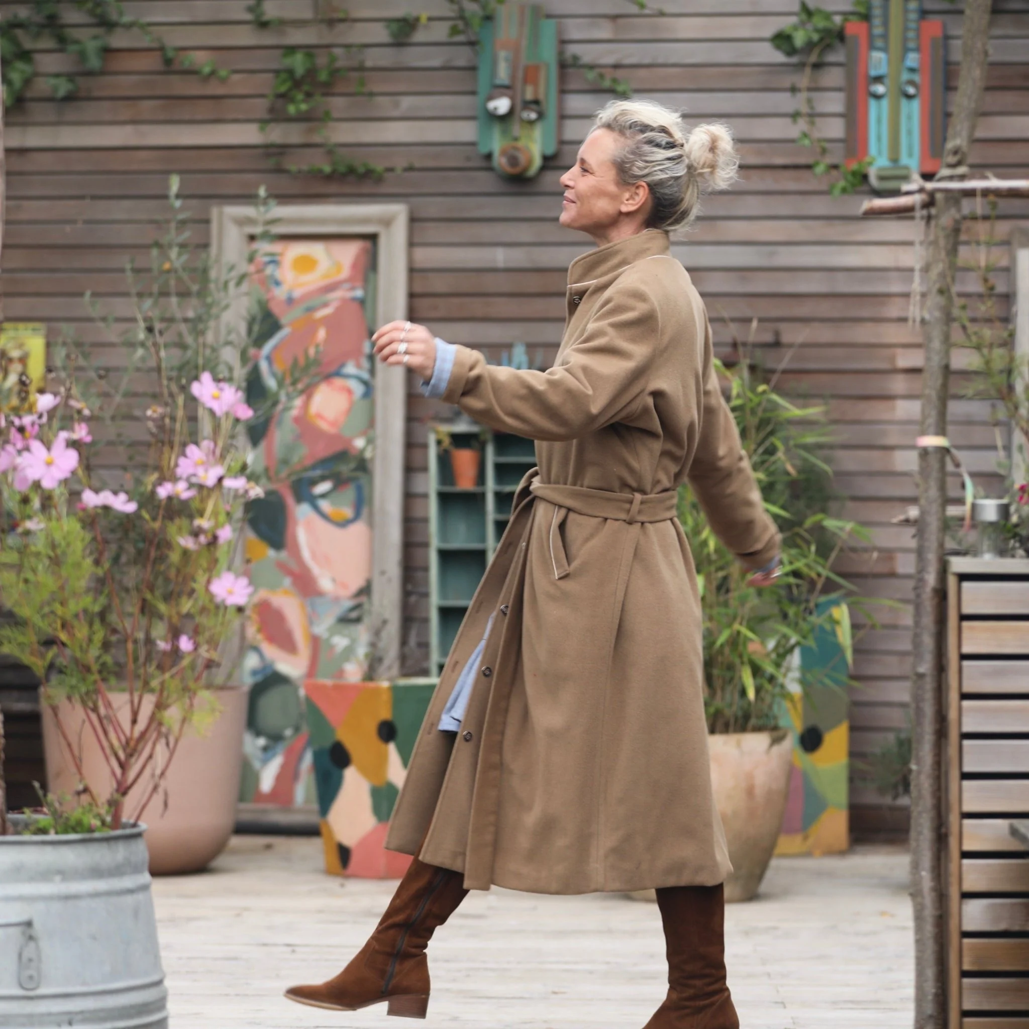 Manteau Paul long - lainage camel - Image 7