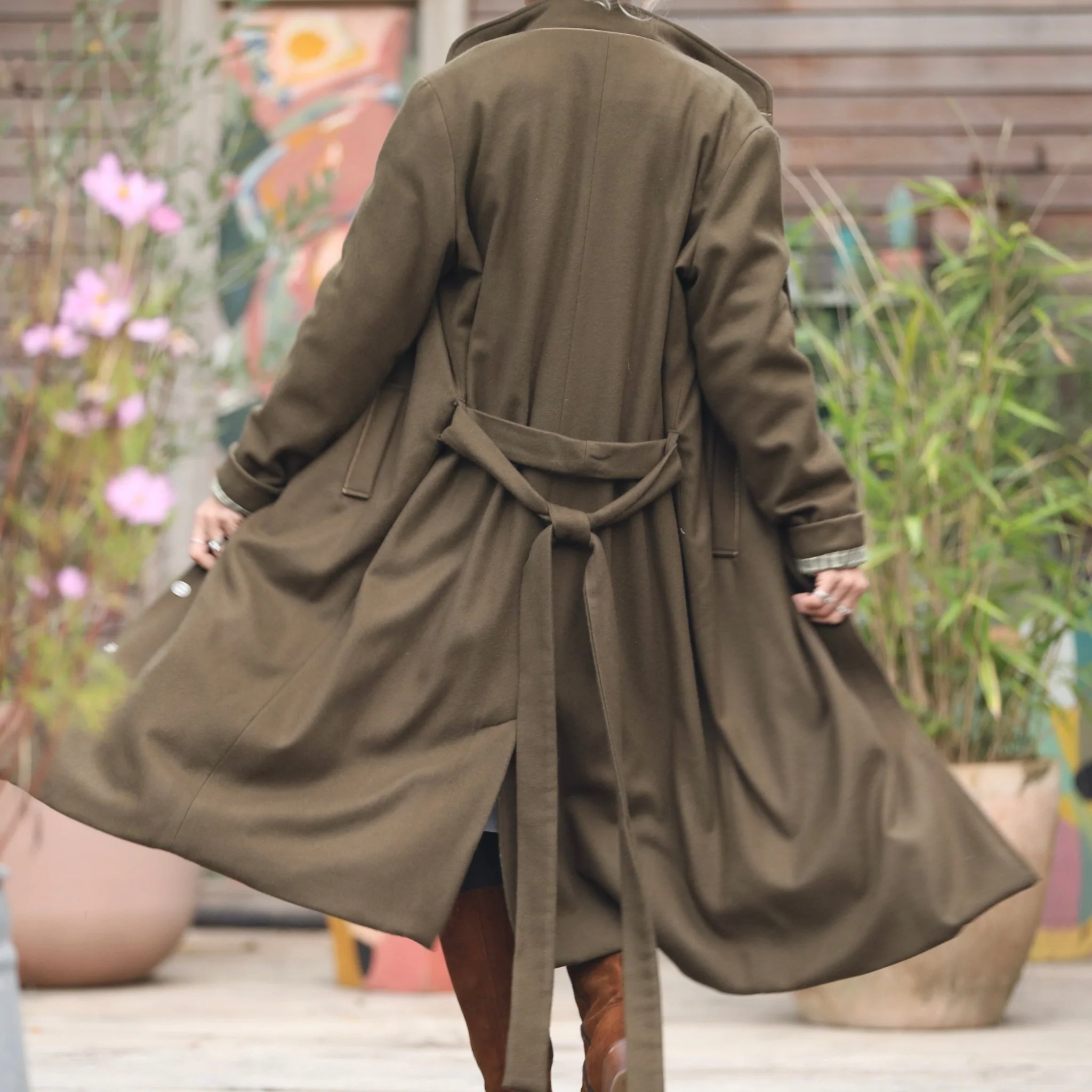 Manteau Paul long - lainage kaki - Image 2