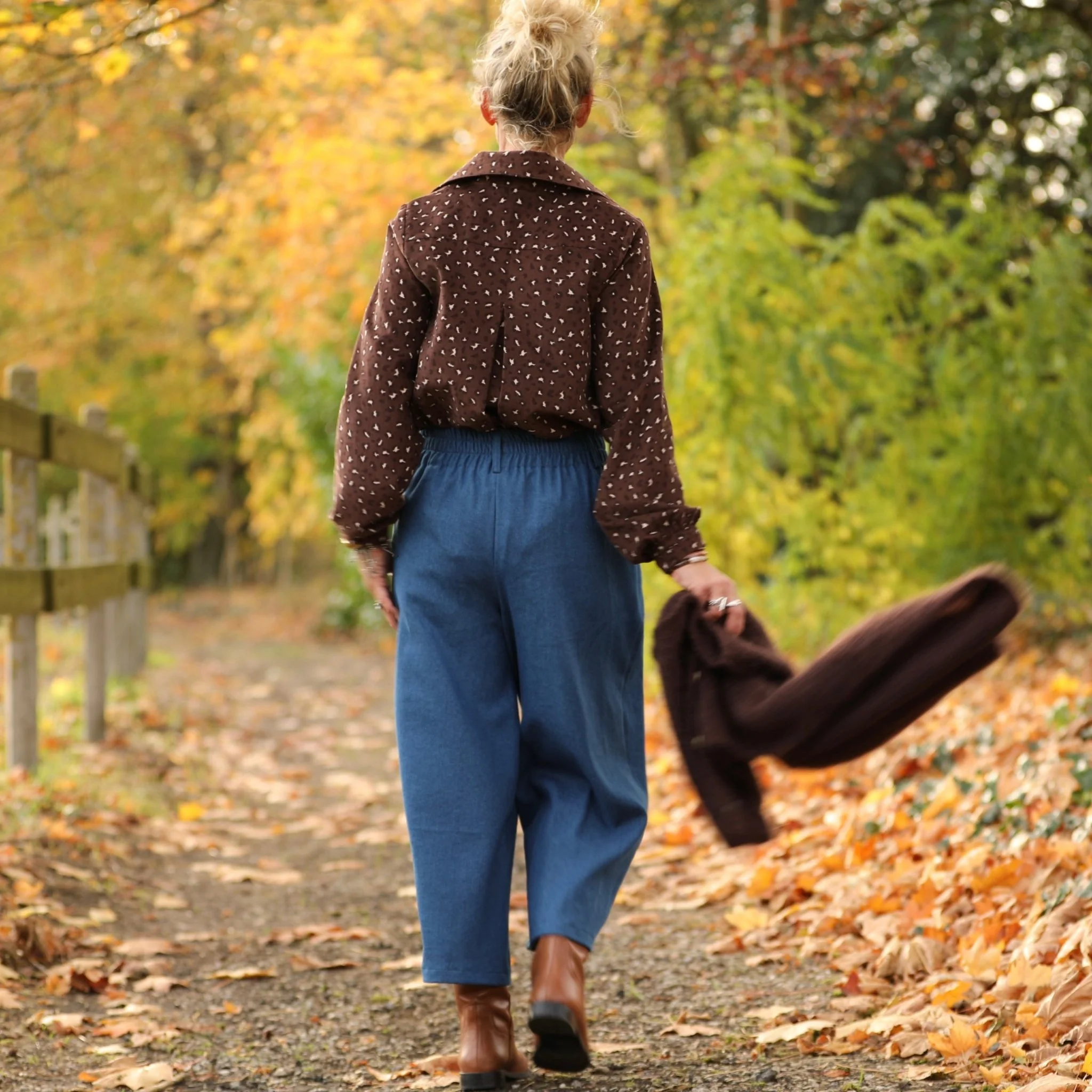 Jupe culotte Margot - jean de coton bleu - Image 5