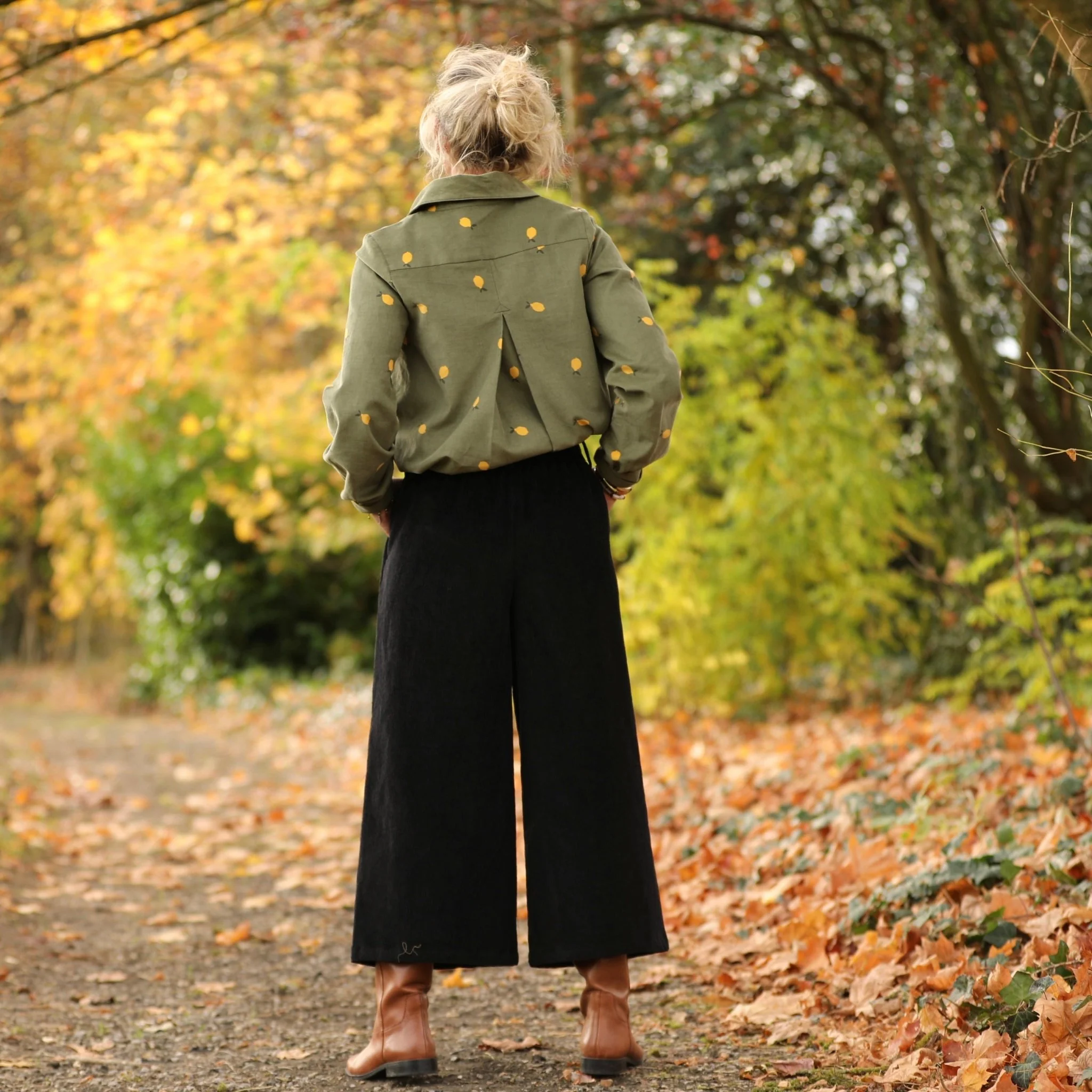 Jupe culotte Margot - velours côtelé noir - Image 3