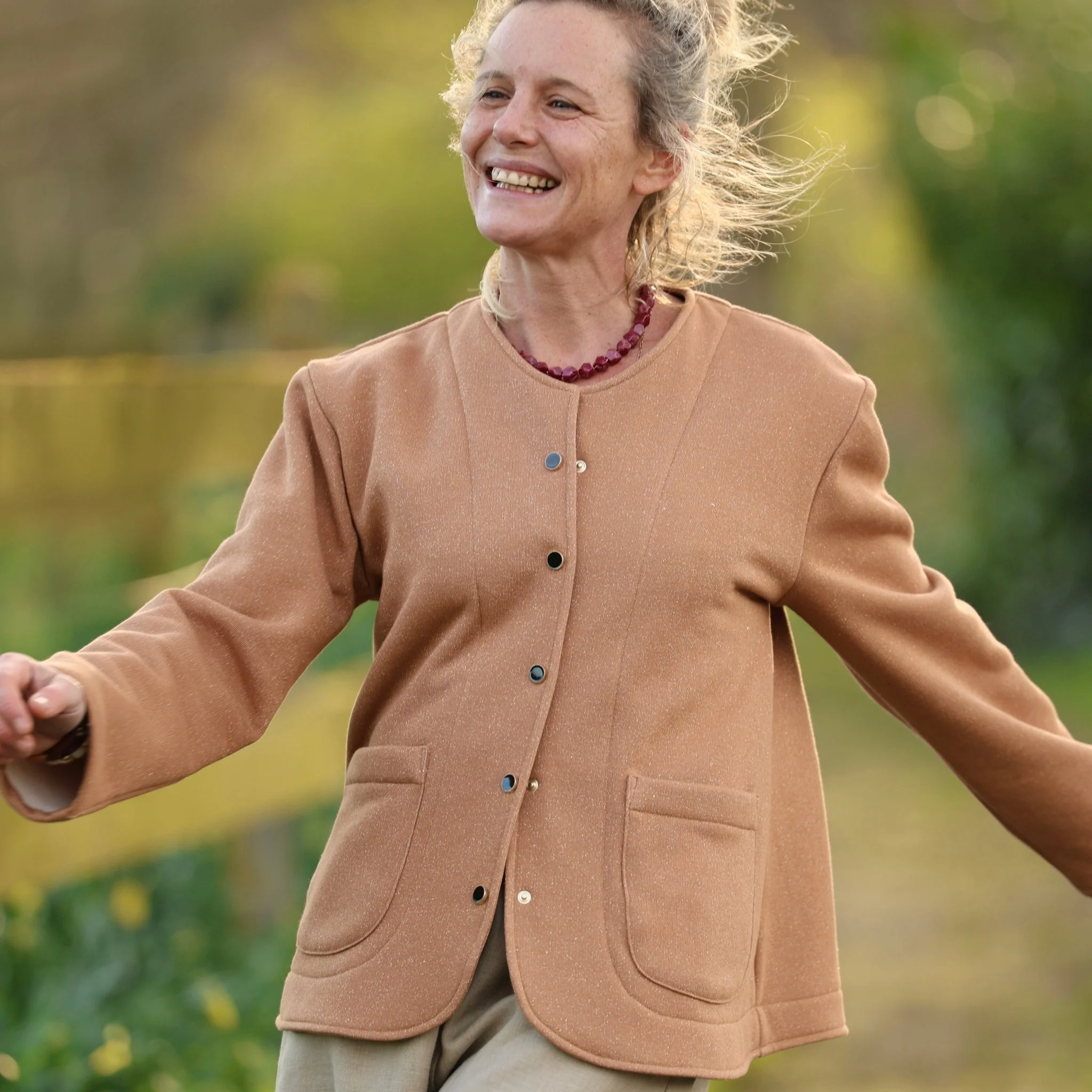 Veste Nathalie – Camel pailleté - Image 6