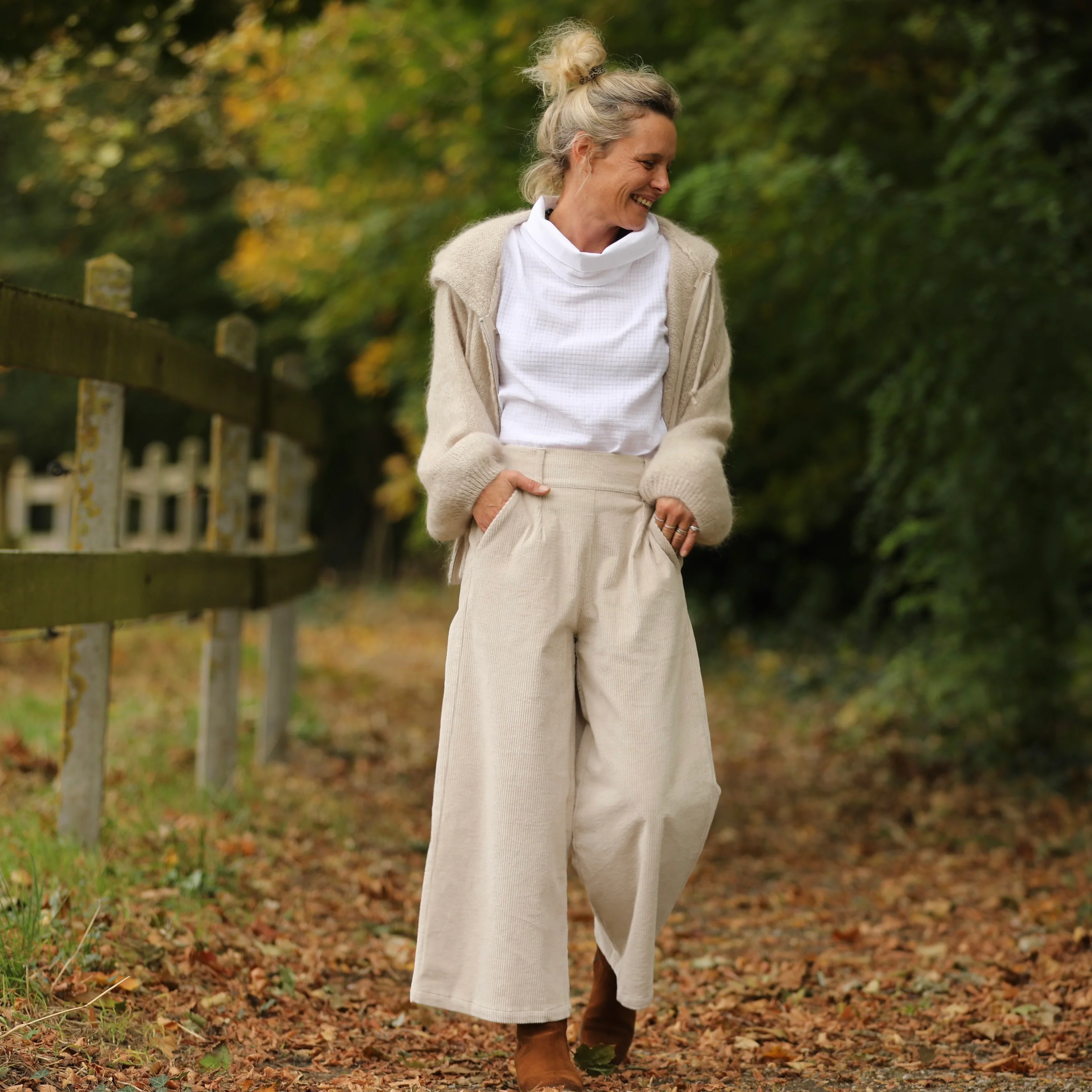 Pantalon Alex - Velours côtelé blanc cassé - Image 7