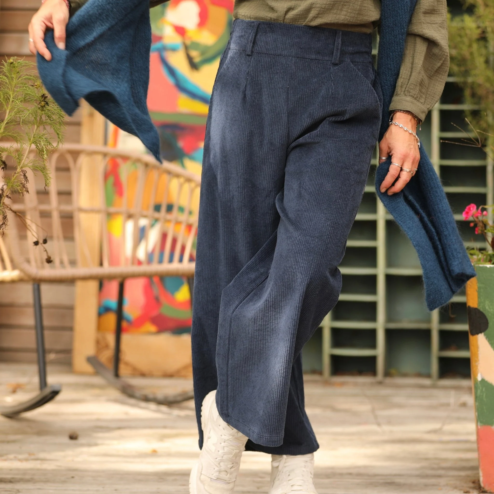 Pantalon Alex - Velours côtelé marine