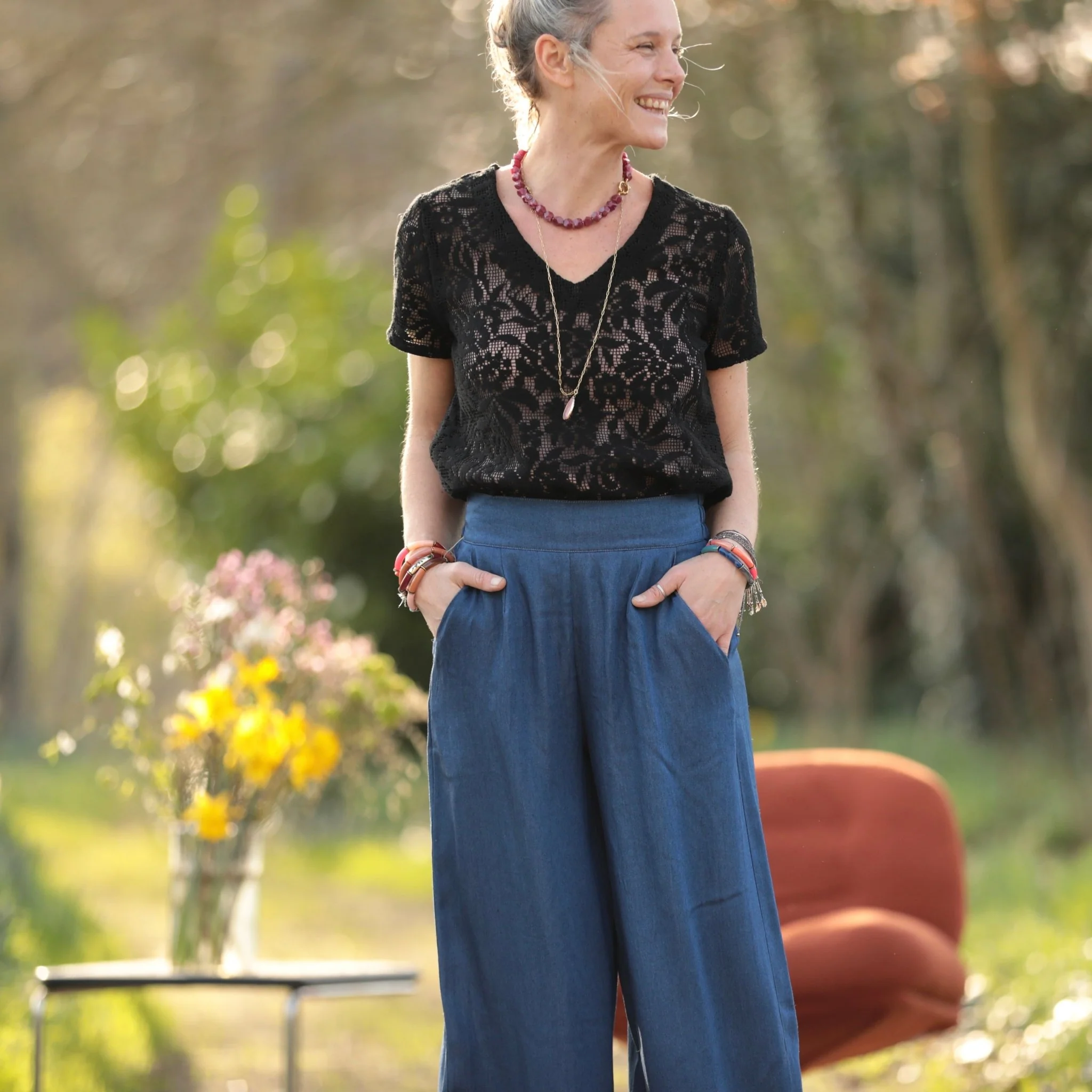 Pantalon Briac - lyocell denim bleu profond - Image 10
