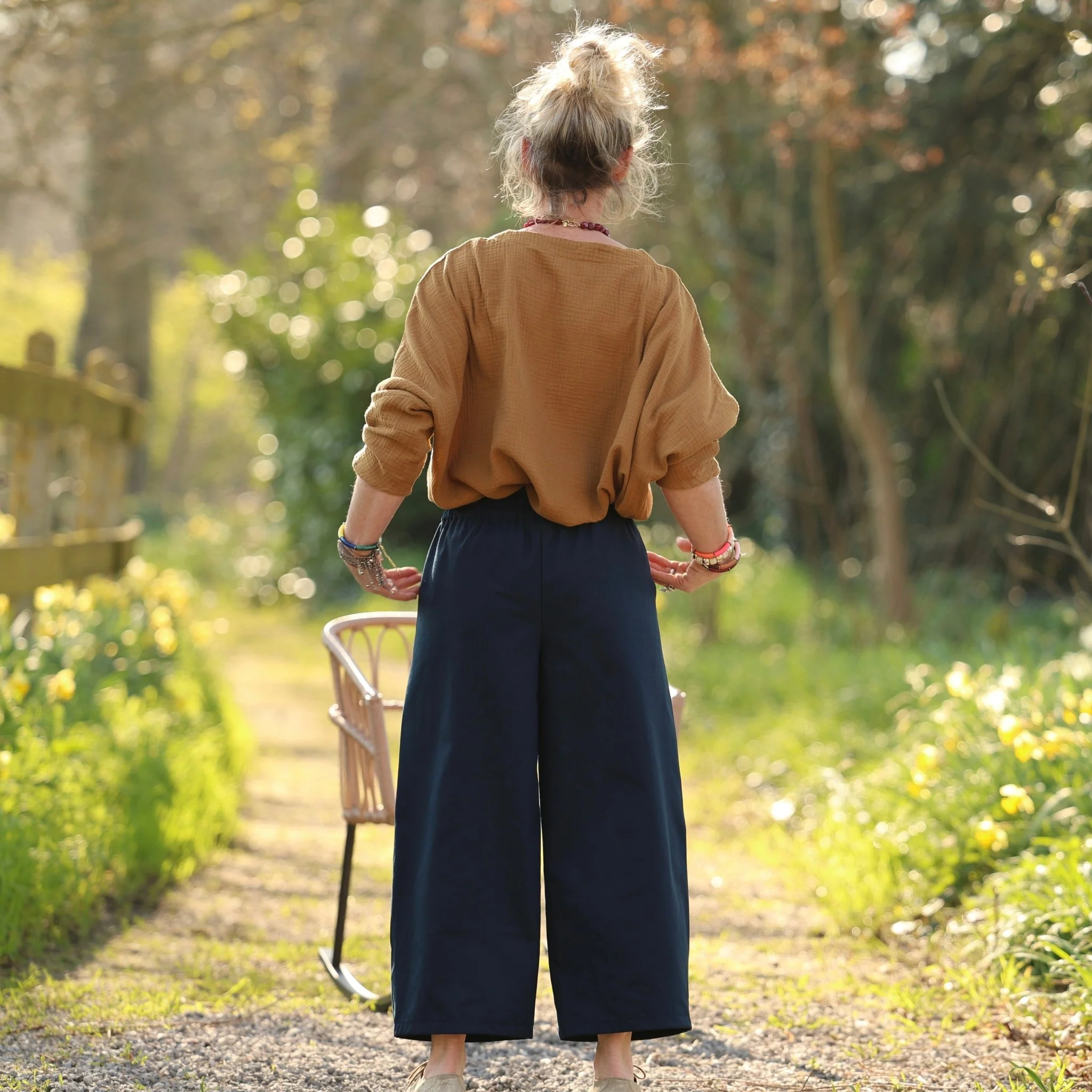 Pantalon Briac - sergé de coton bleu marine - Image 5