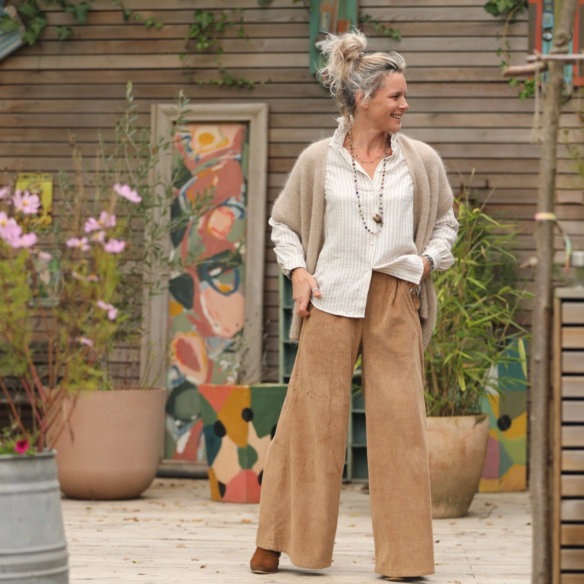 Pantalon César- velours côtelé camel - Image 4