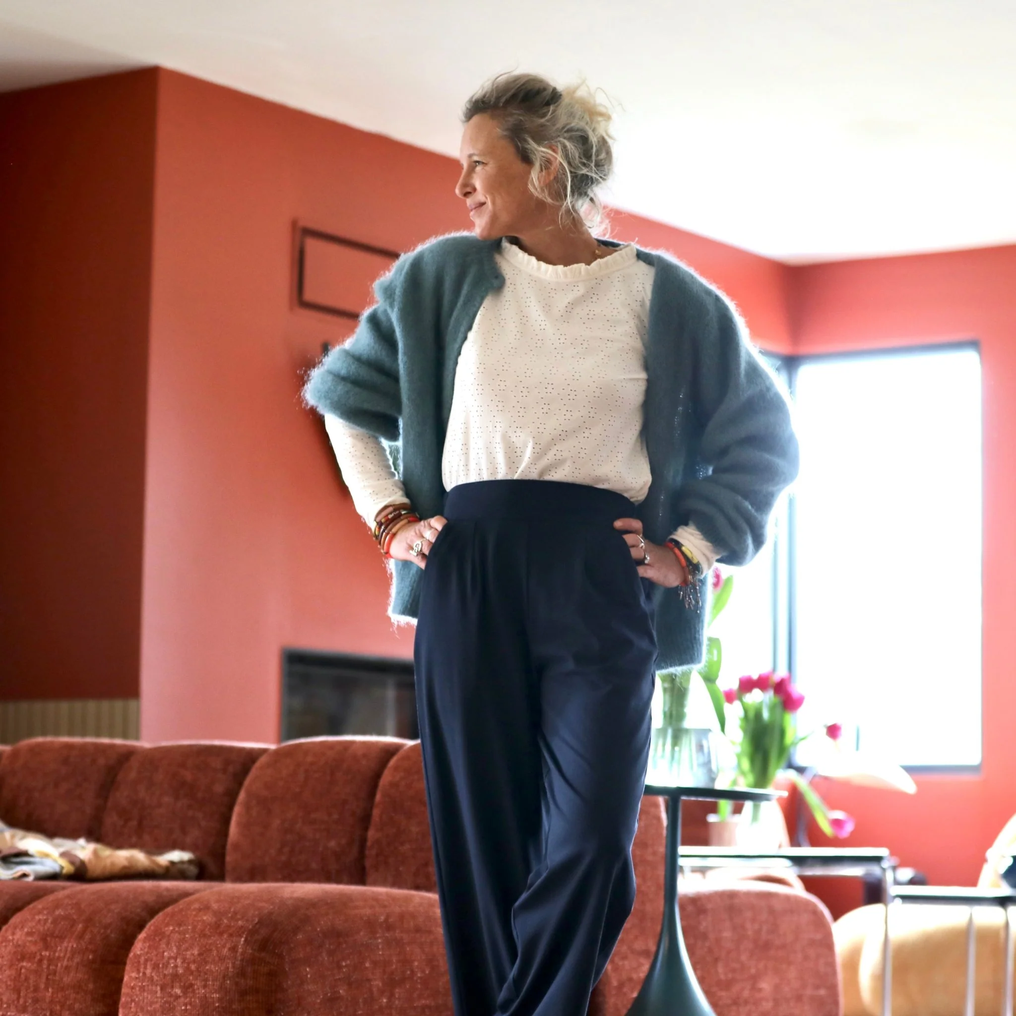 Le Pantalon Cocoon Louis — jersey bleu marine - Image 6