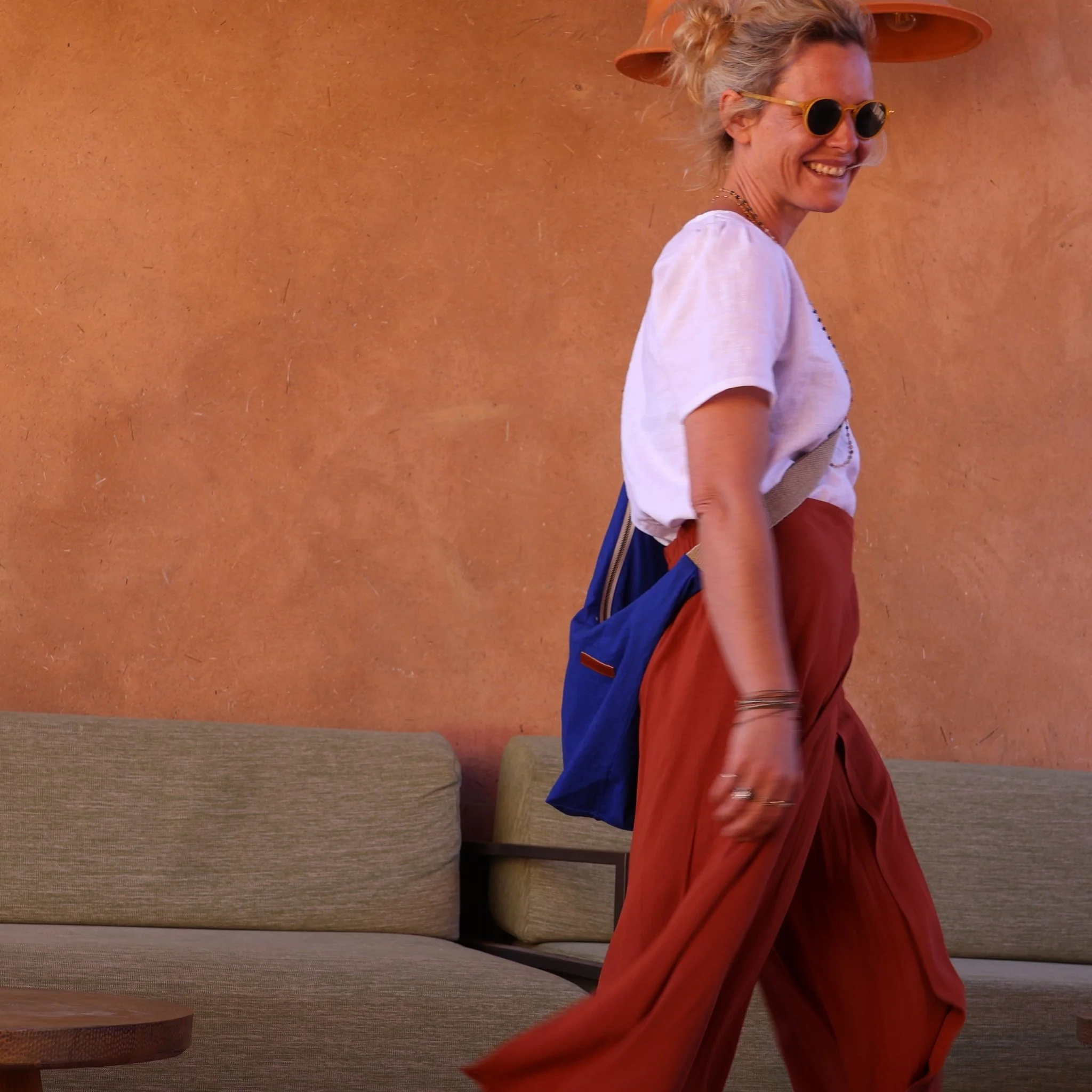Pantalon drapé Mathilde - sergé de viscose terracotta - Image 6
