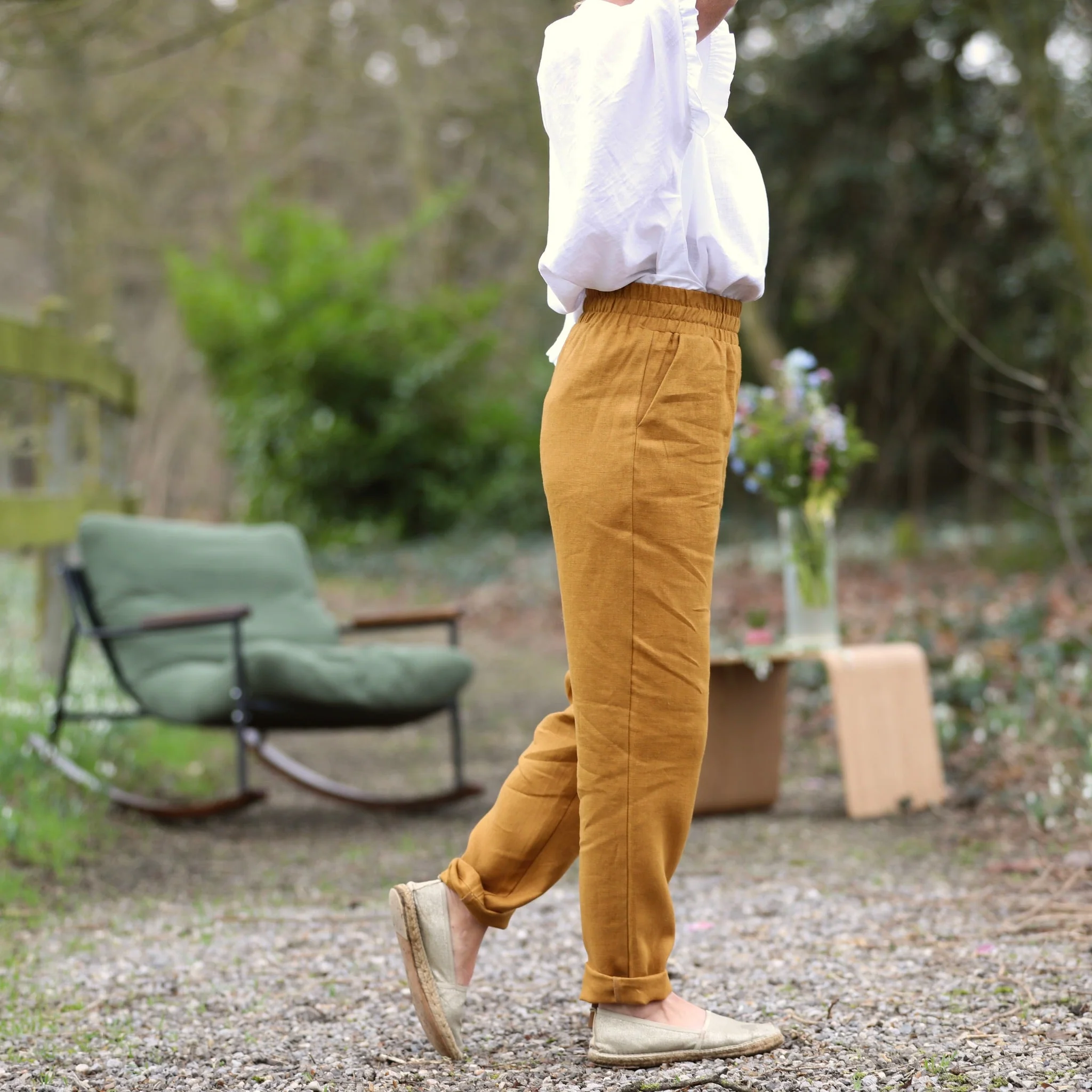 Pantalon Eliot - Lin ocre - Image 4