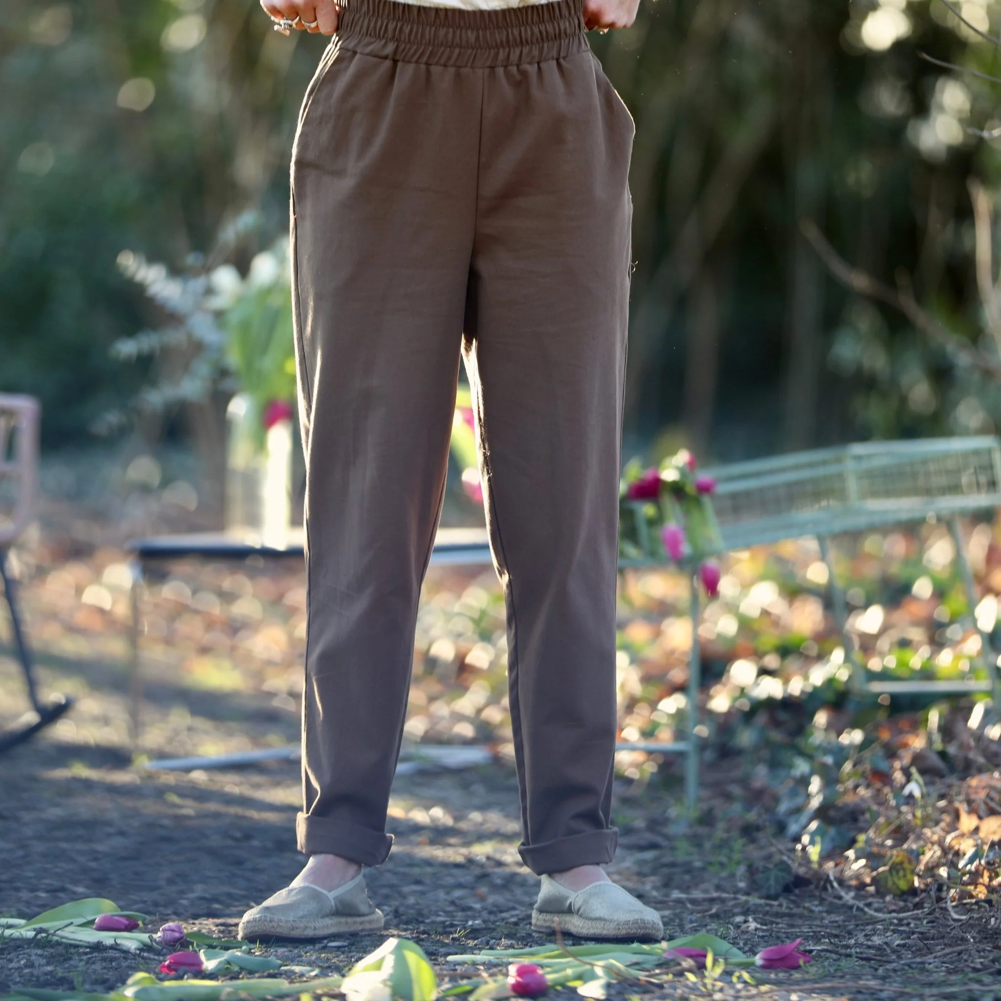 Pantalon Eliot - Sergé de coton chocolat - Image 5