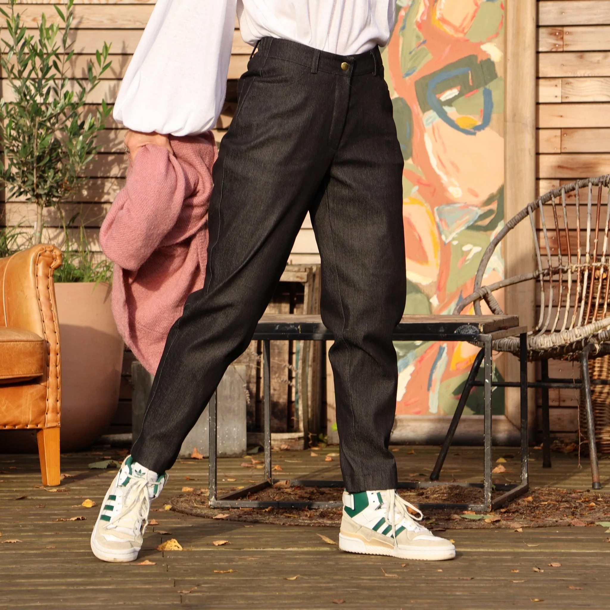 Pantalon Enzo - jean de coton lourd noir