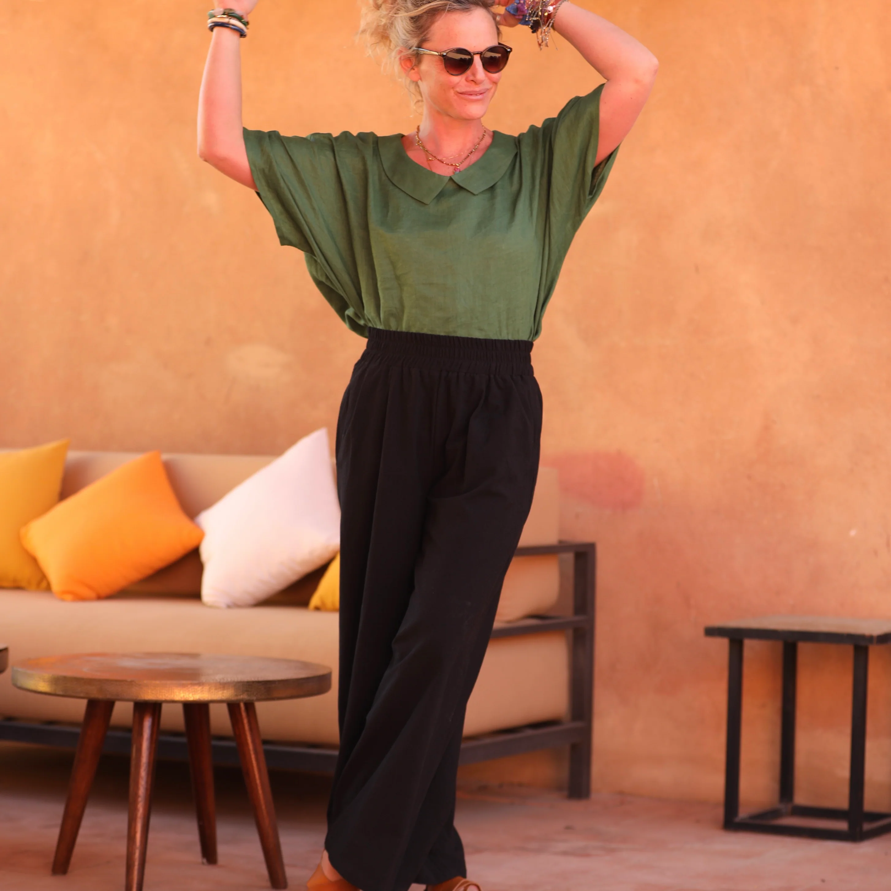 Pantalon Lazare coton lavé noir - Image 6