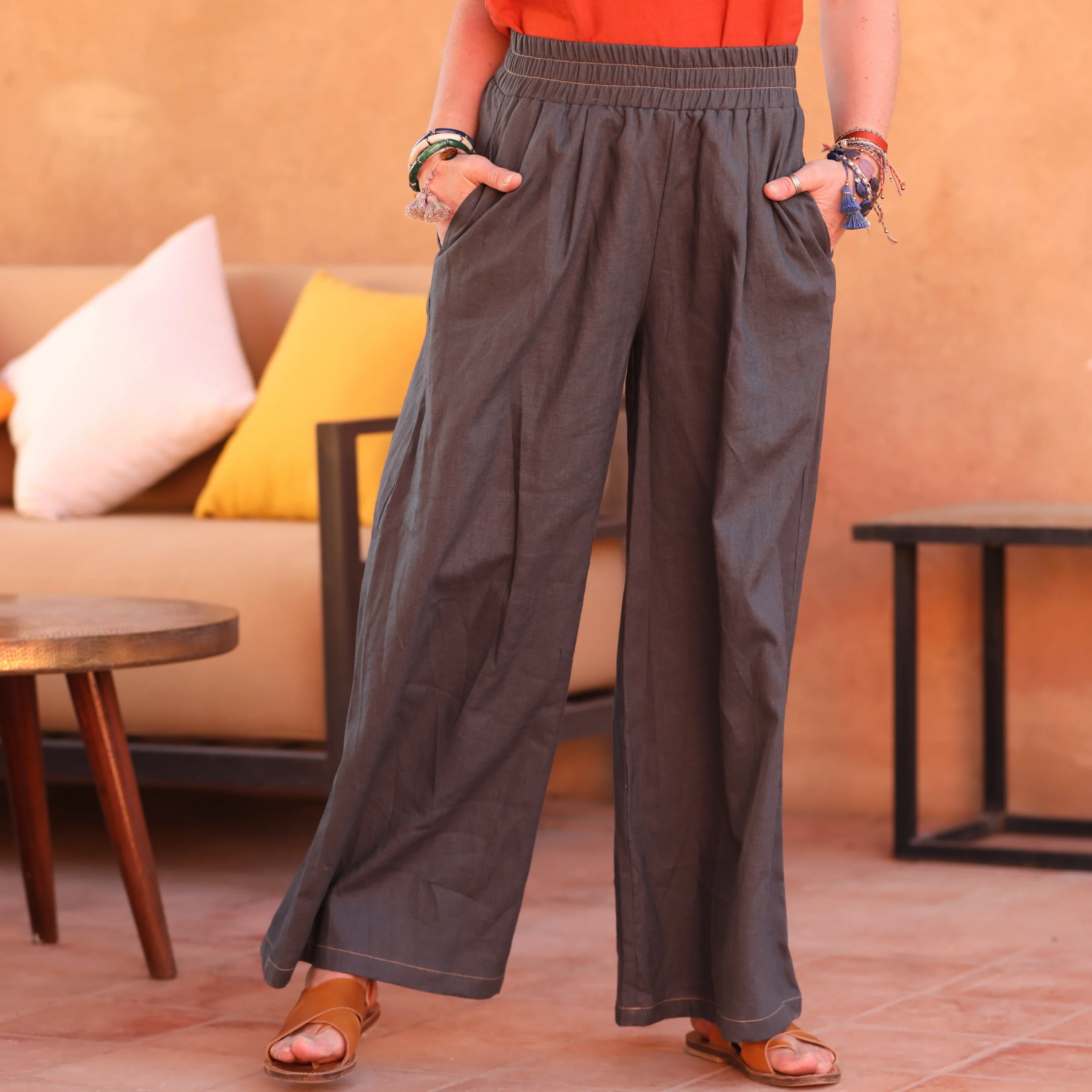 Pantalon Lazare lin gris anthracite - Image 8