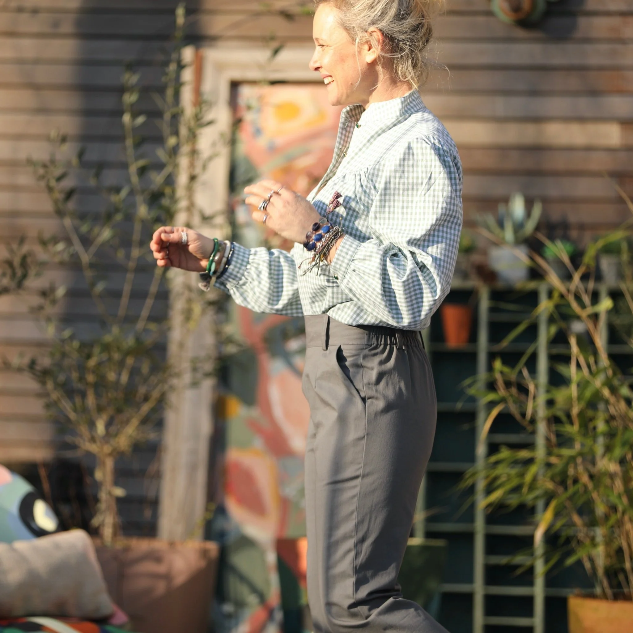 Pantalon Marcus - sergé de coton gris - Image 9
