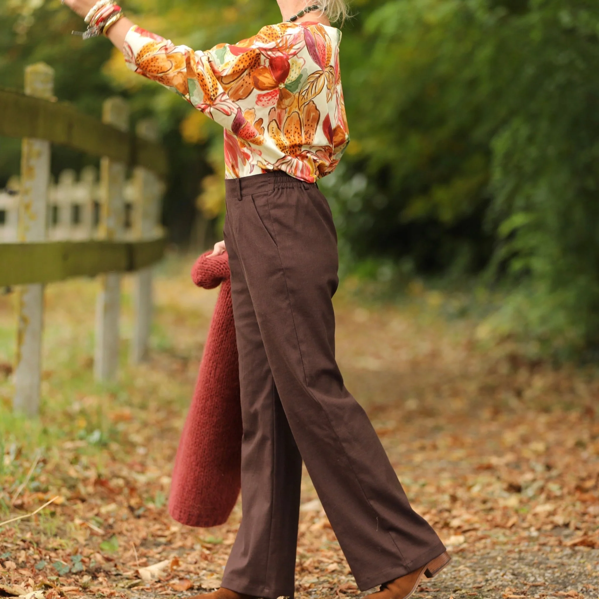 Pantalon Nestor - Coton/lin chocolat - Image 6