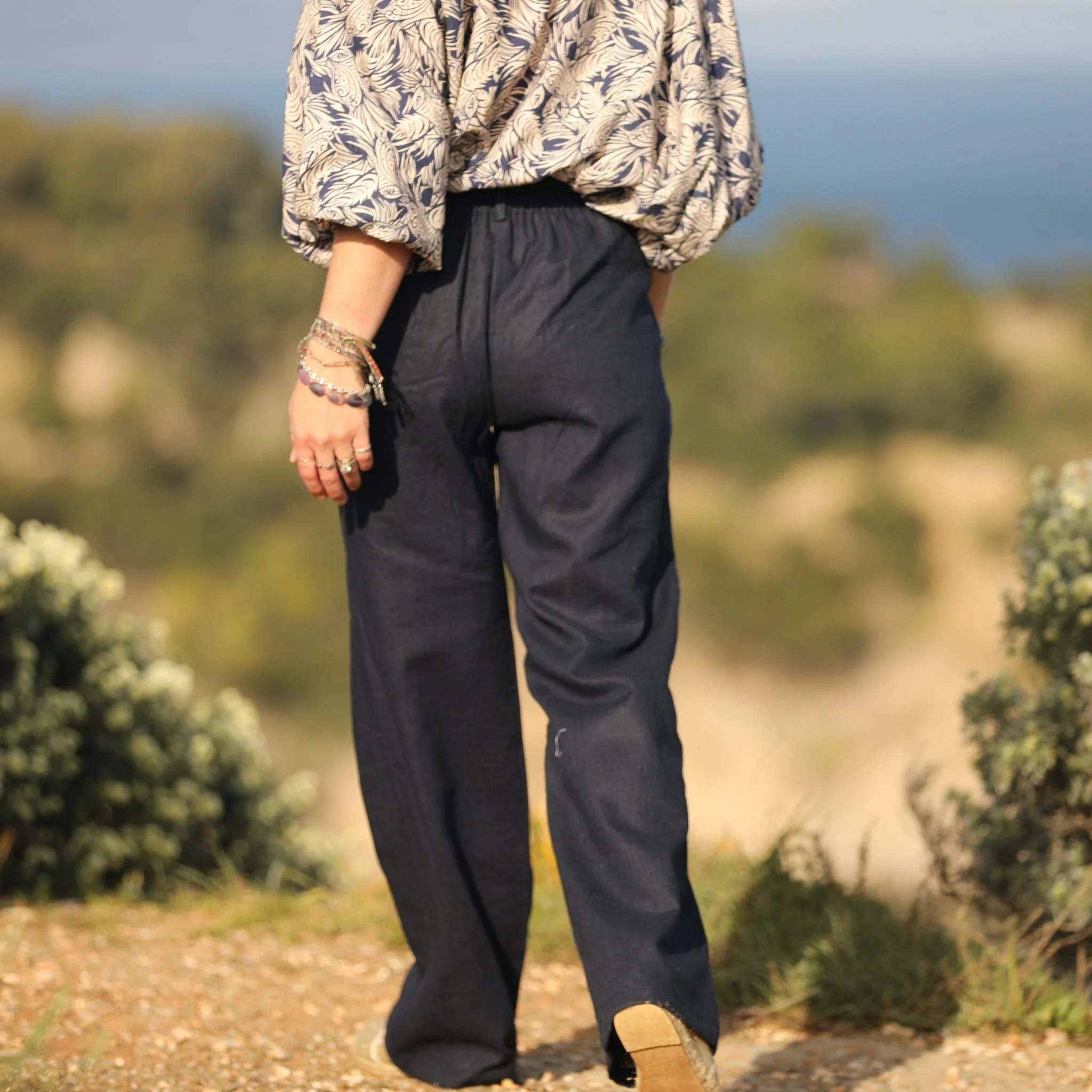 Pantalon Nestor lin bleu marine - Image 4