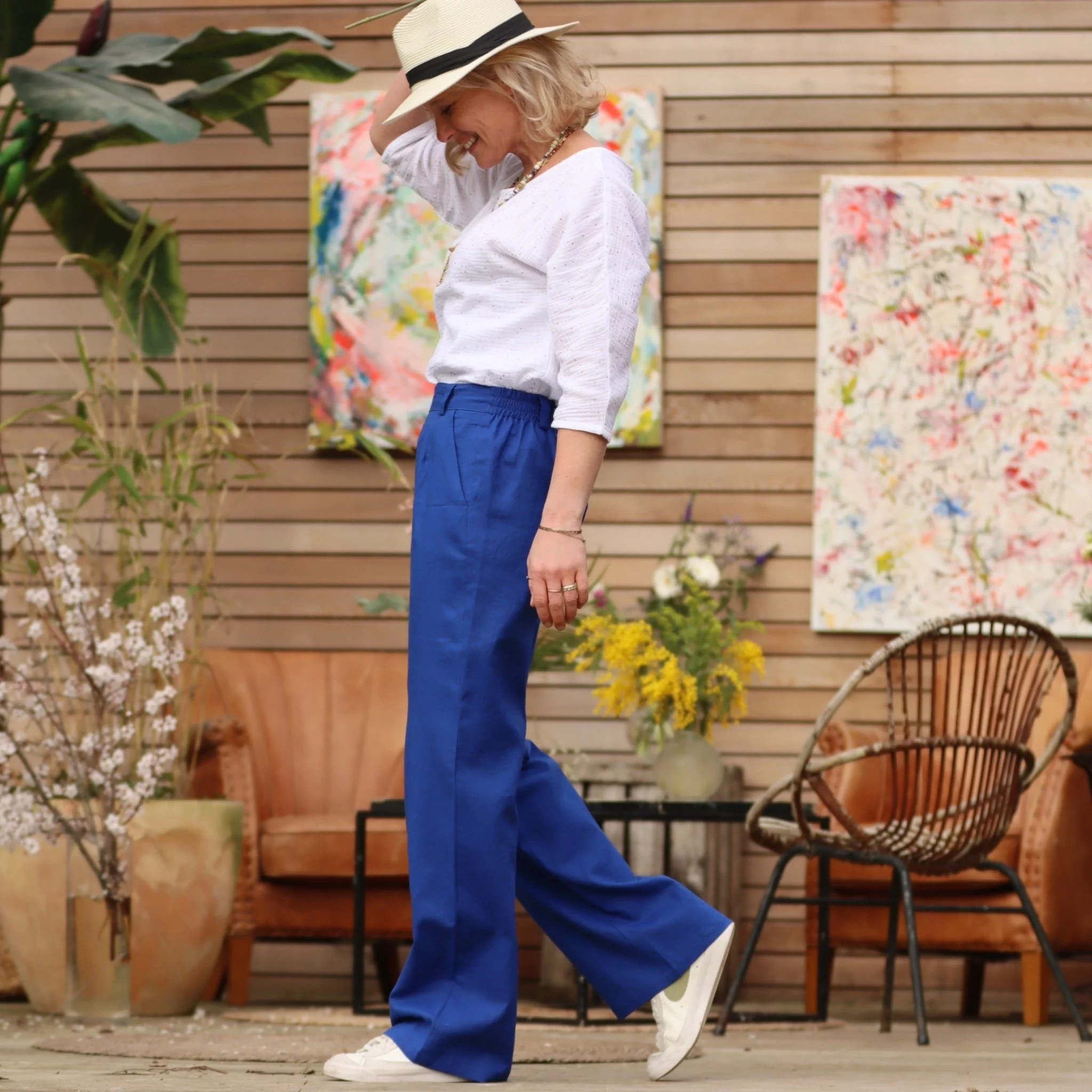 Pantalon Nestor lin bleu majorelle - Image 4