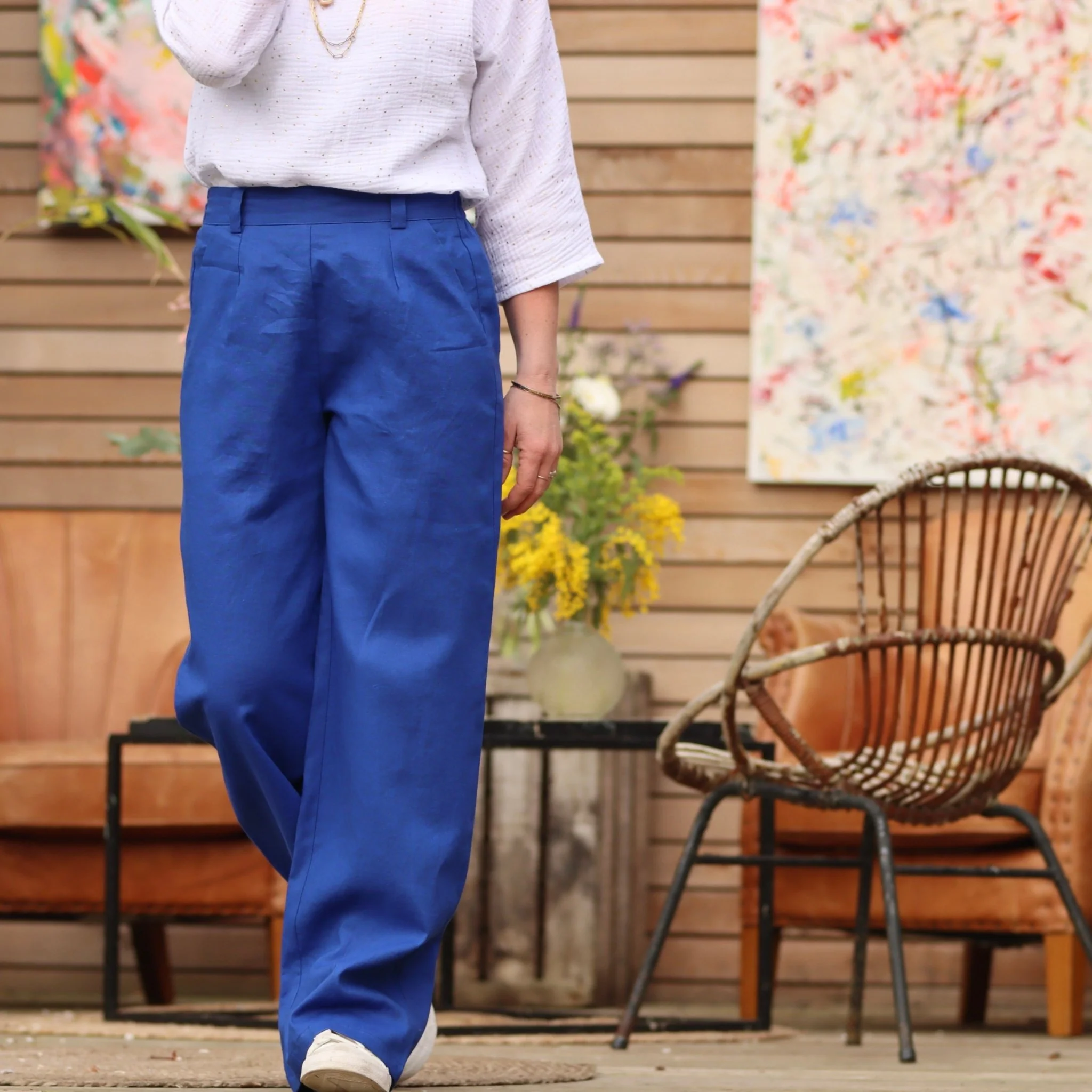 Pantalon Nestor lin bleu majorelle - Image 8