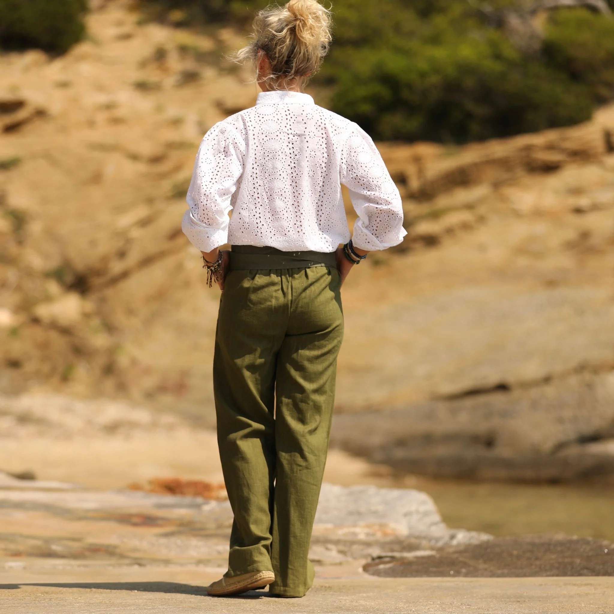 Pantalon Nestor lin vert lichen - Image 5