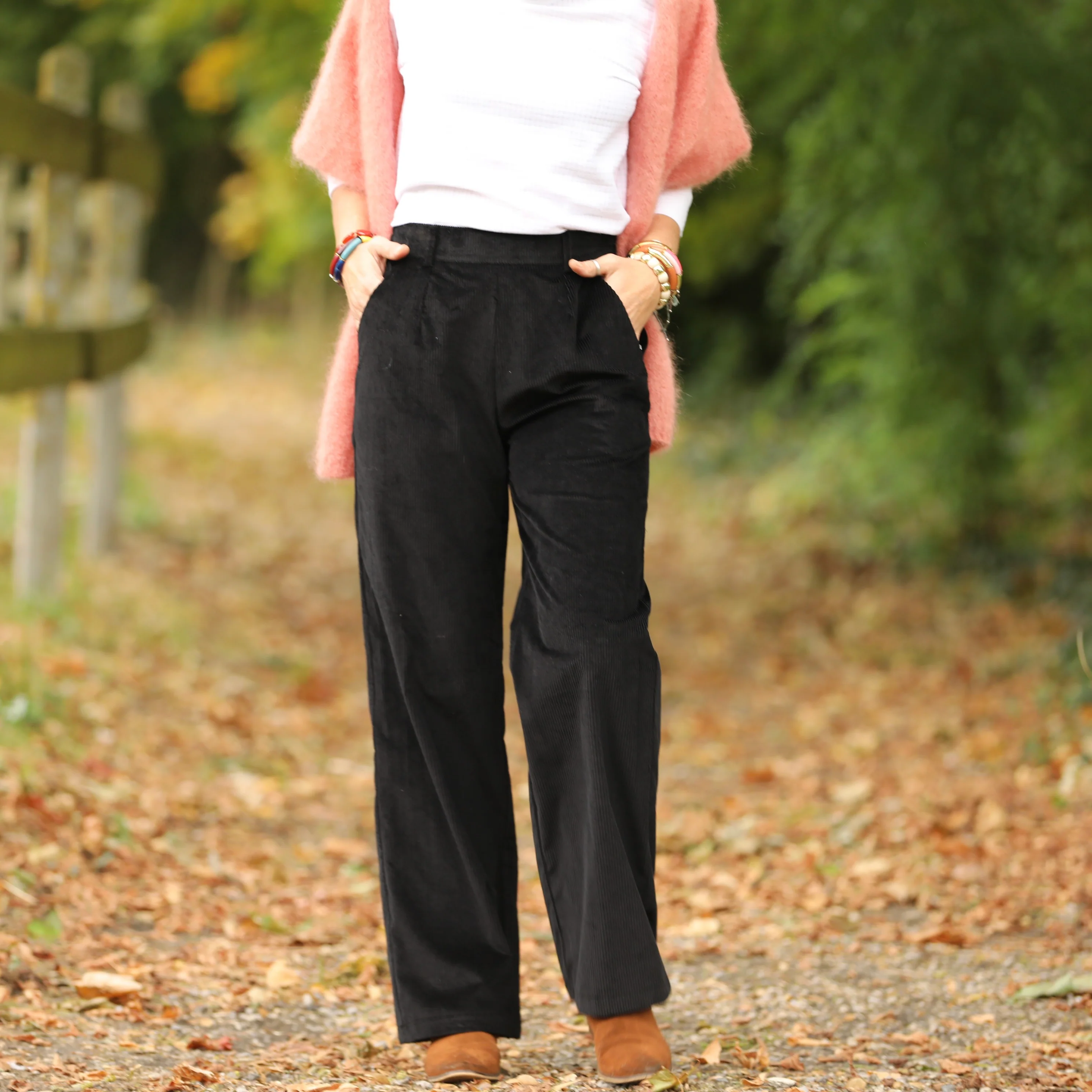 Pantalon Nestor - velours côtelé noir - Image 5