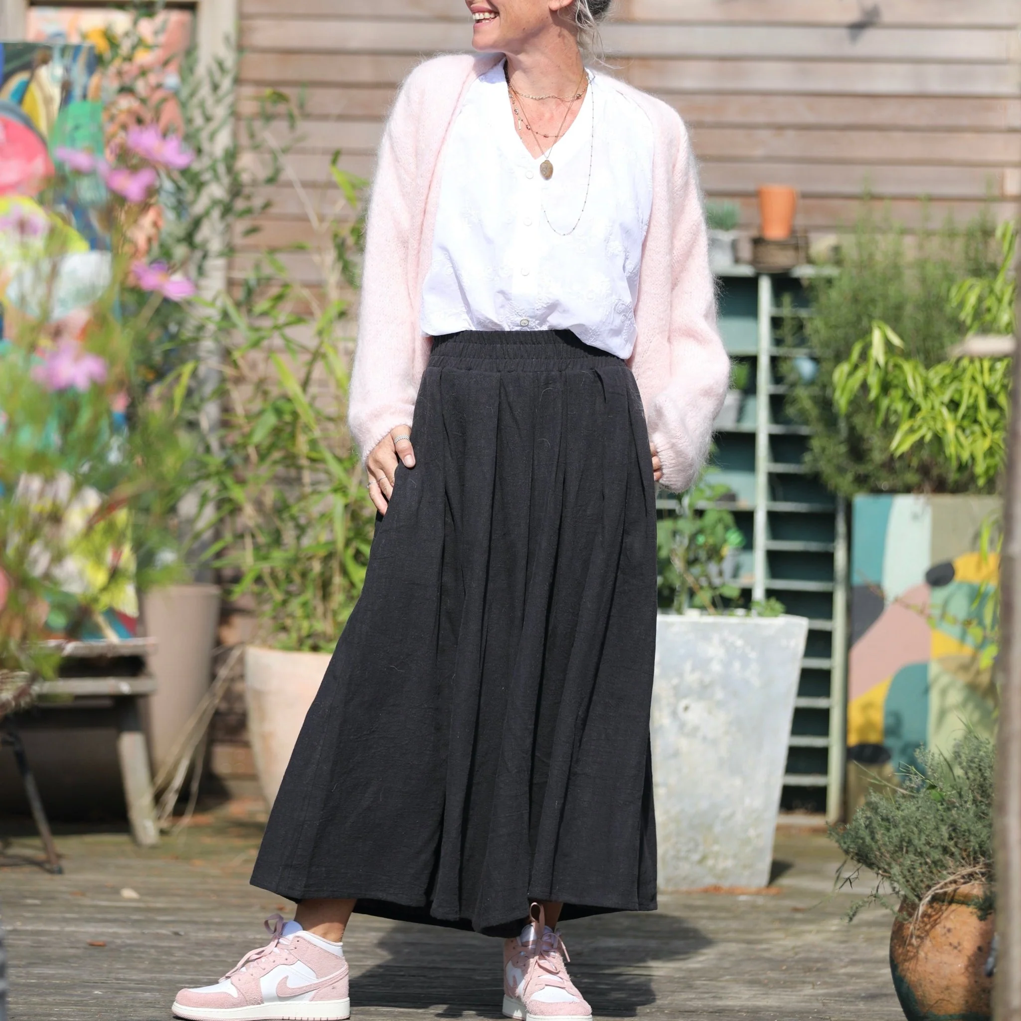 Pantalon Paco - lin stone wash noir - Image 7