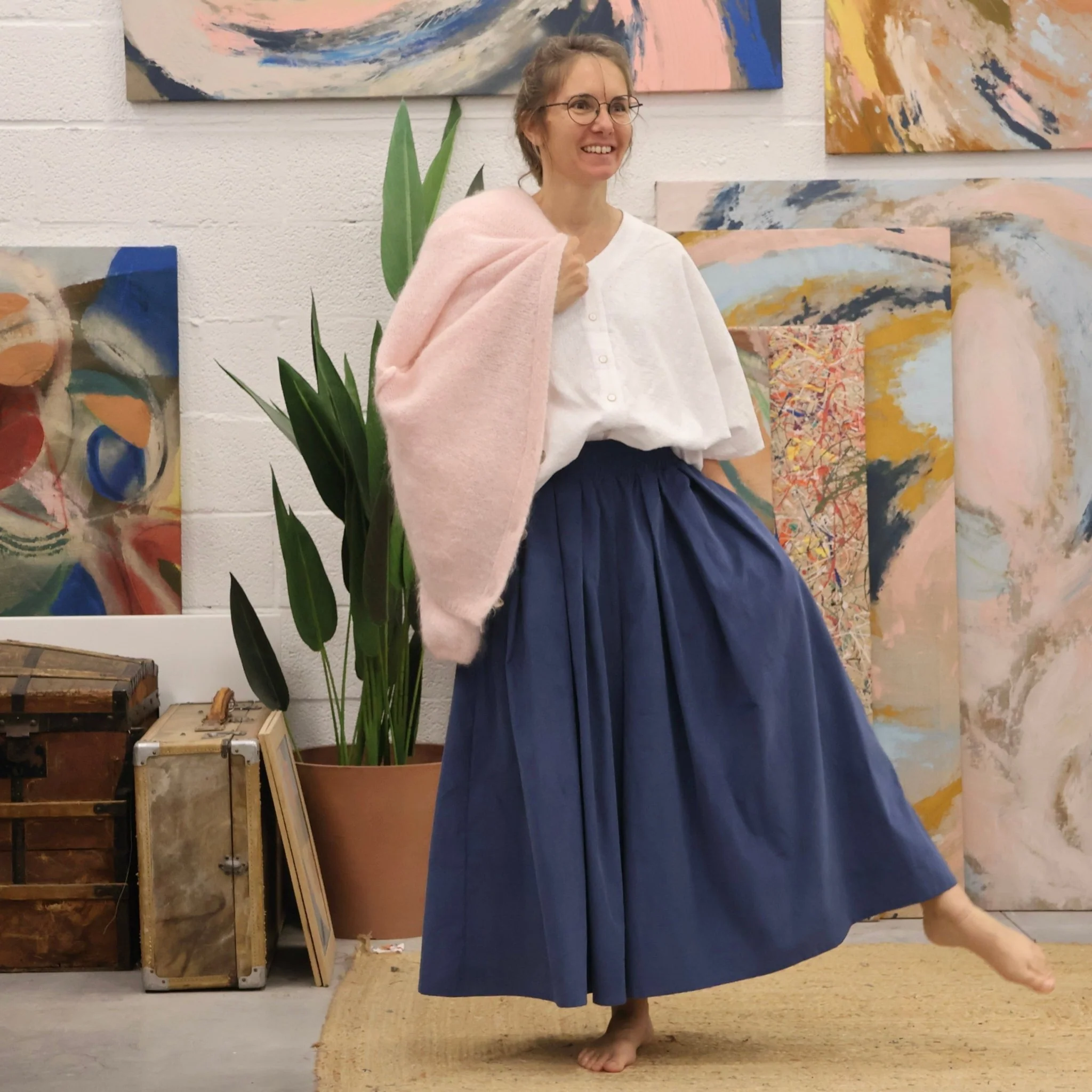 Pantalon Paco - velours bleu doux