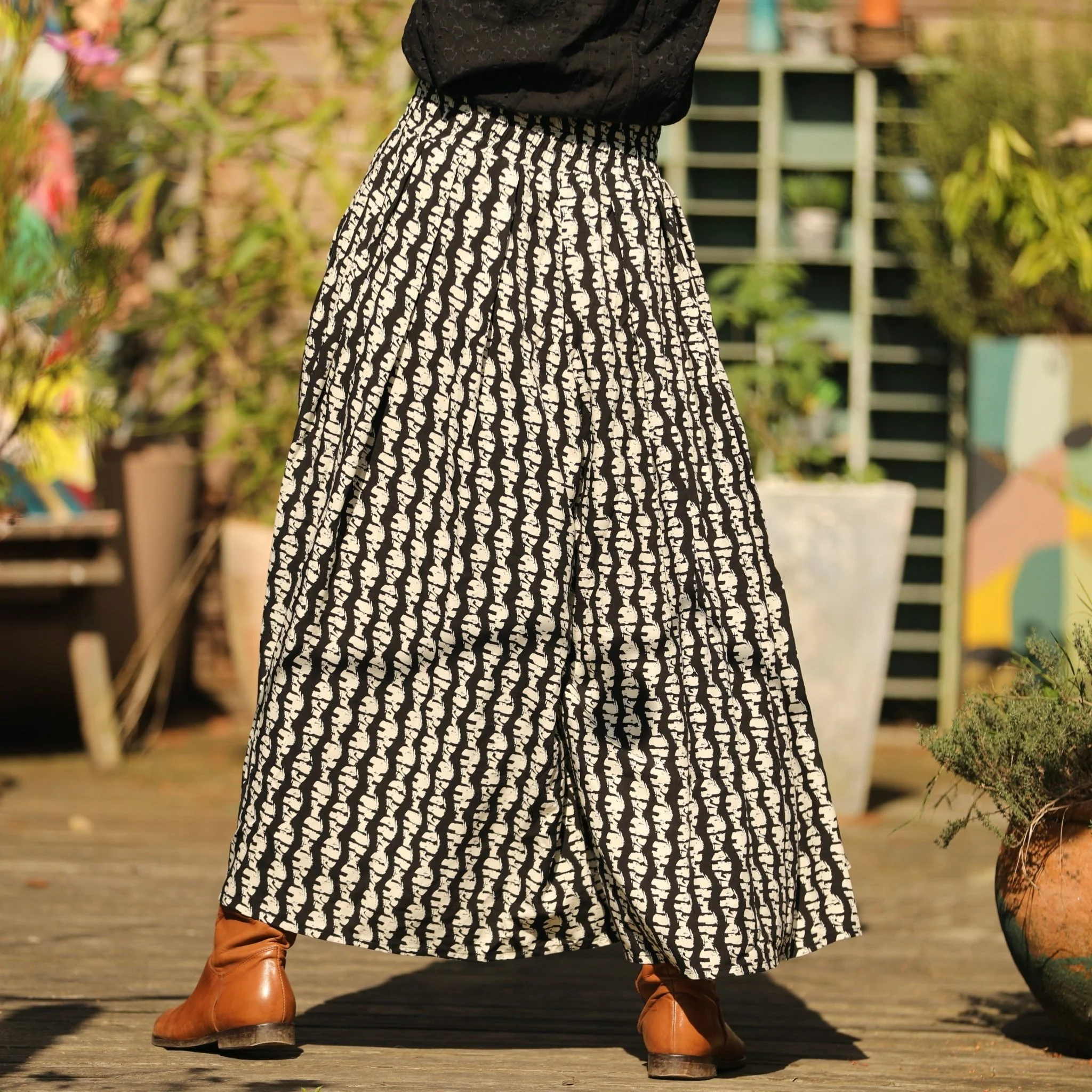 Pantalon Paco - viscose Batik noir/blanc - Image 8