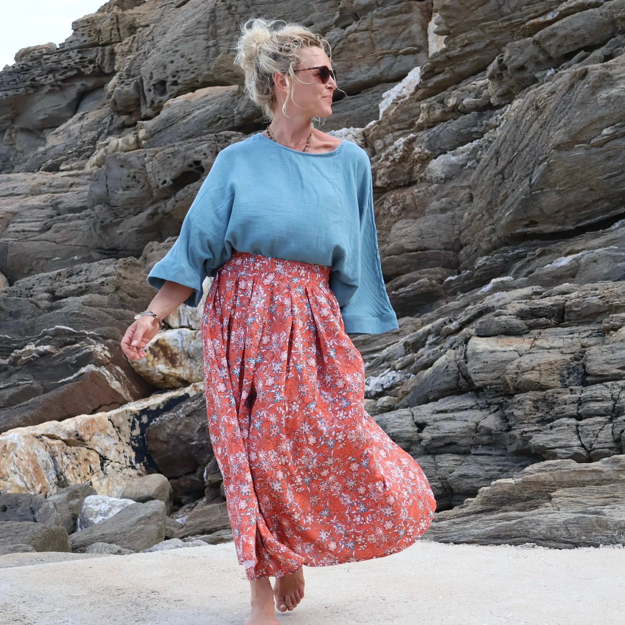 Pantalon Paco - viscose bouquet grenadine