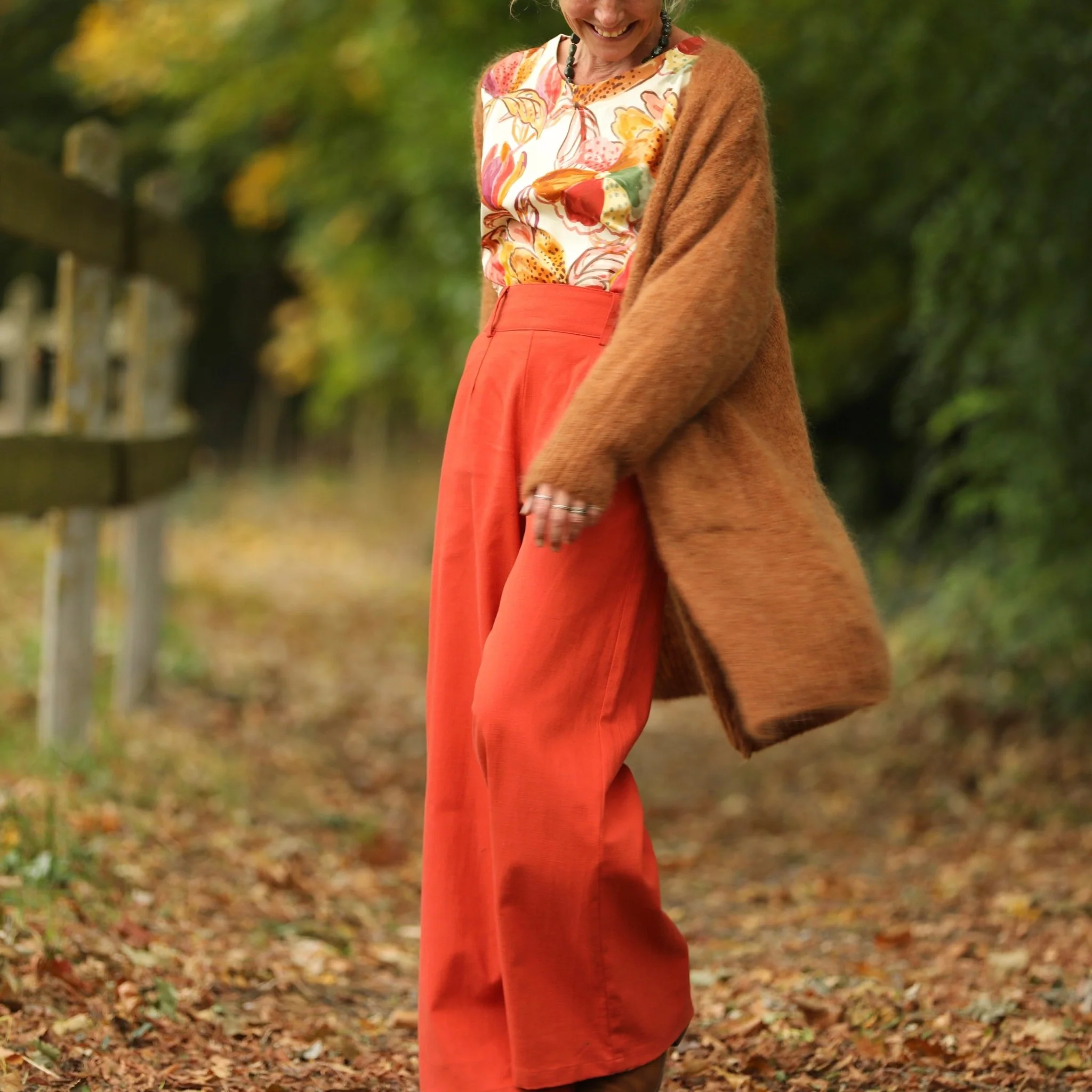 Pantalon Tom - coton/lin orange crépuscule - Image 5