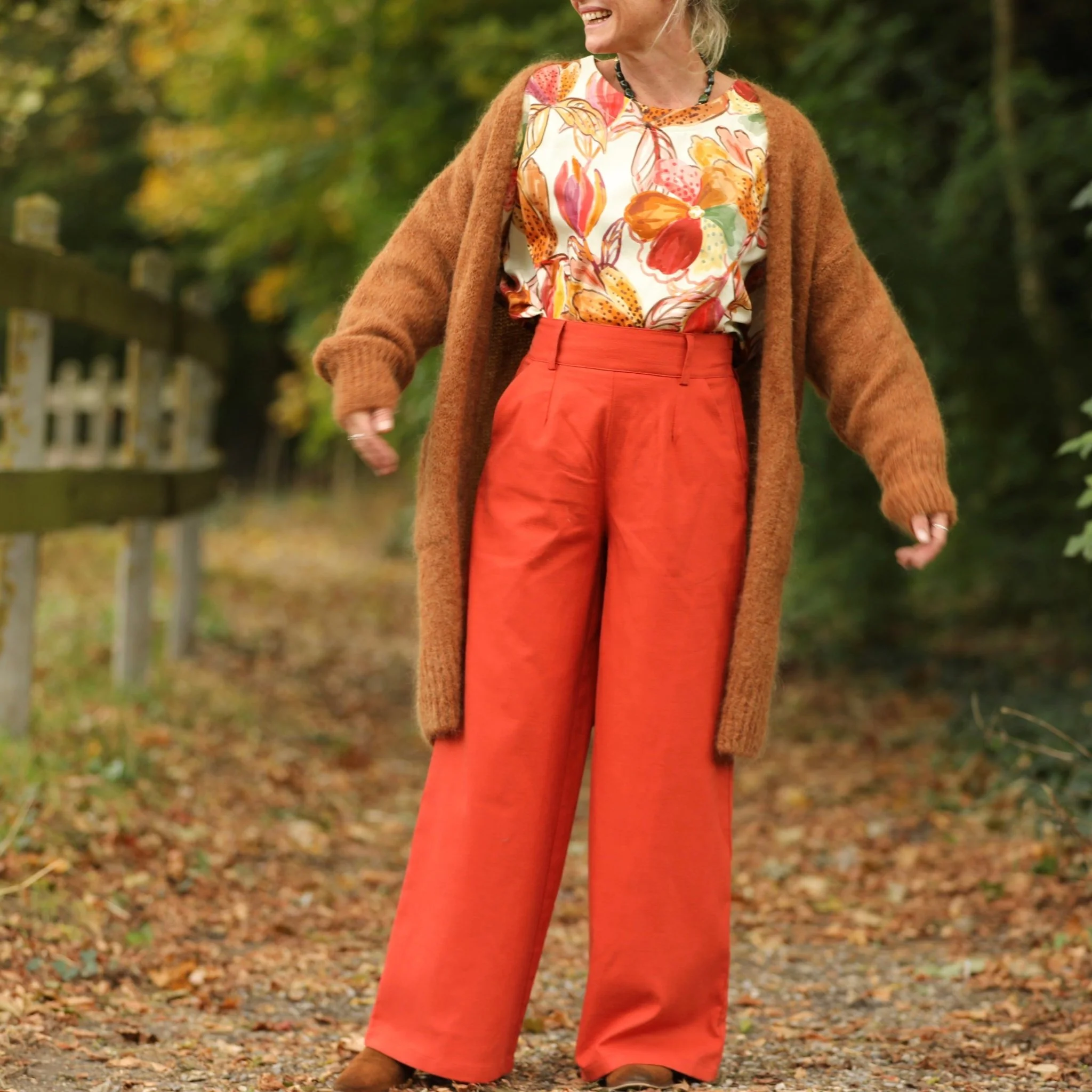 Pantalon Tom - coton/lin orange crépuscule - Image 8