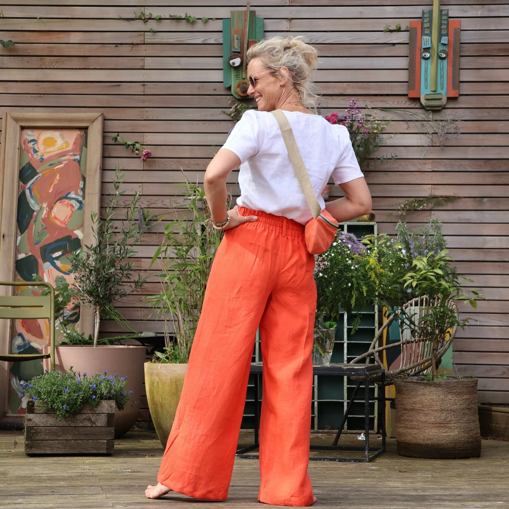 Pantalon Tom - lin orange - Image 3