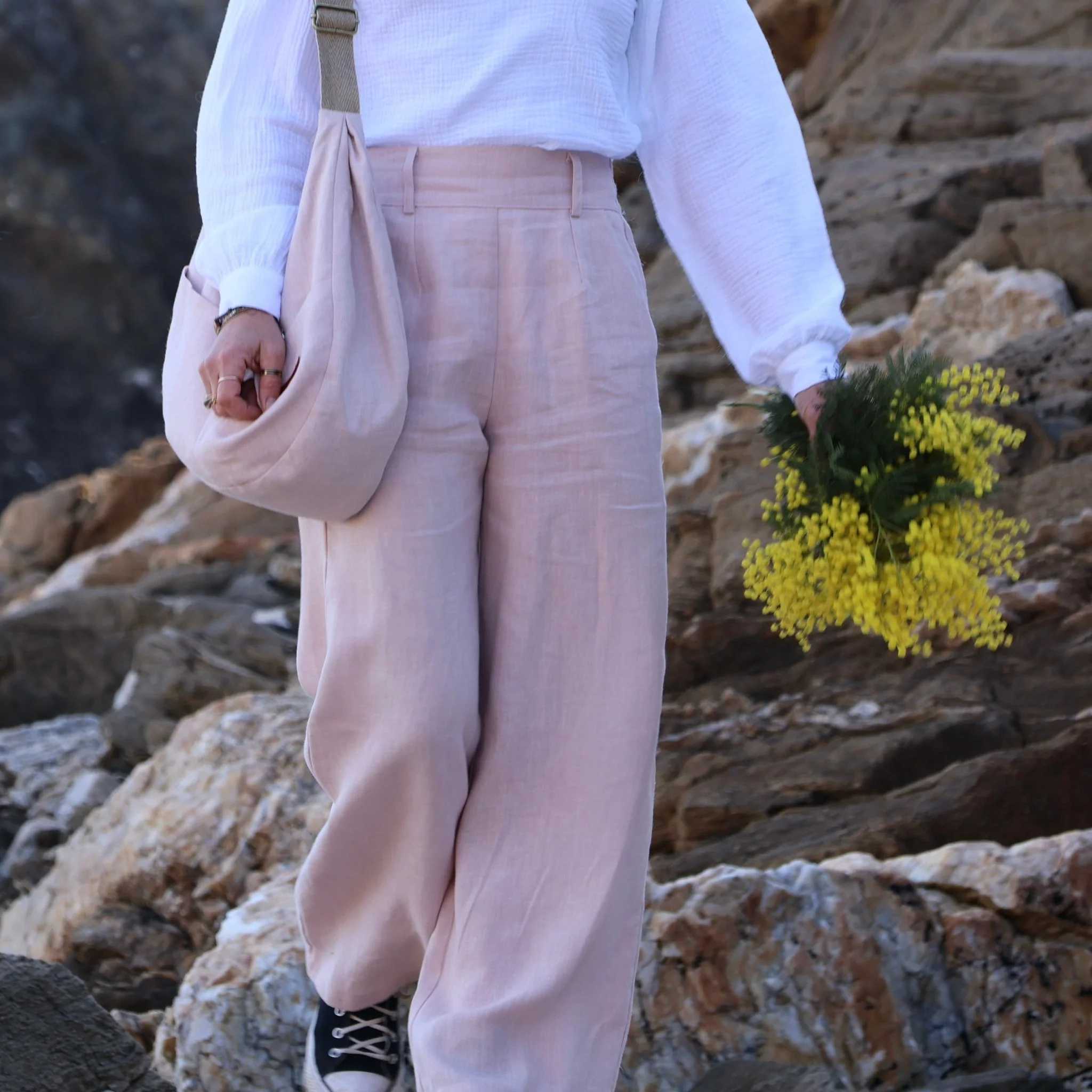 Pantalon Tom - lin rose poudré - Image 5