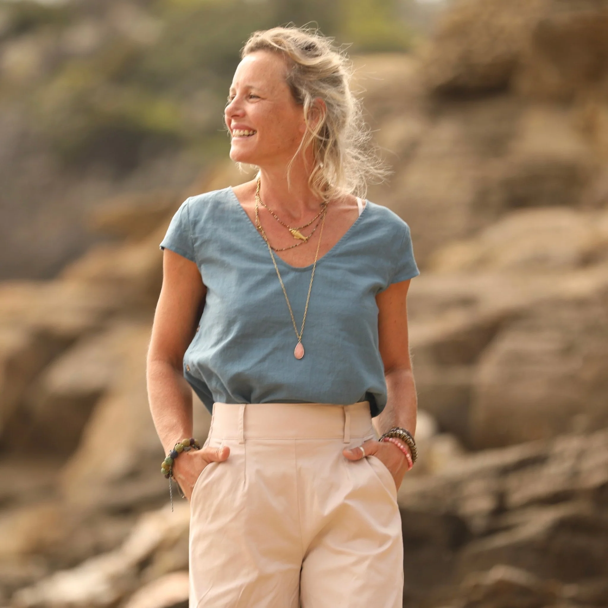 Pantalon Tom - sergé beige - Image 6