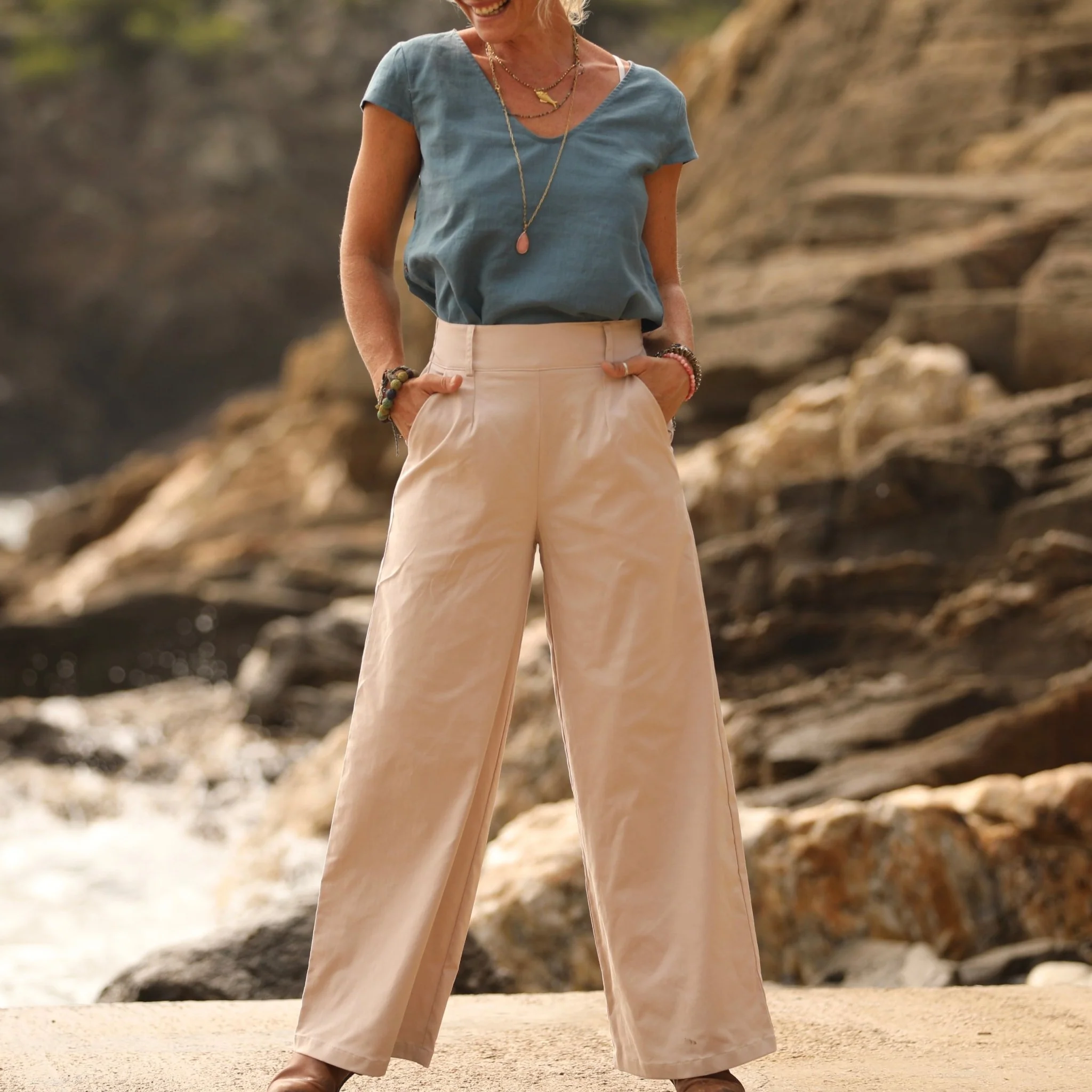 Pantalon Tom - sergé beige - Image 8