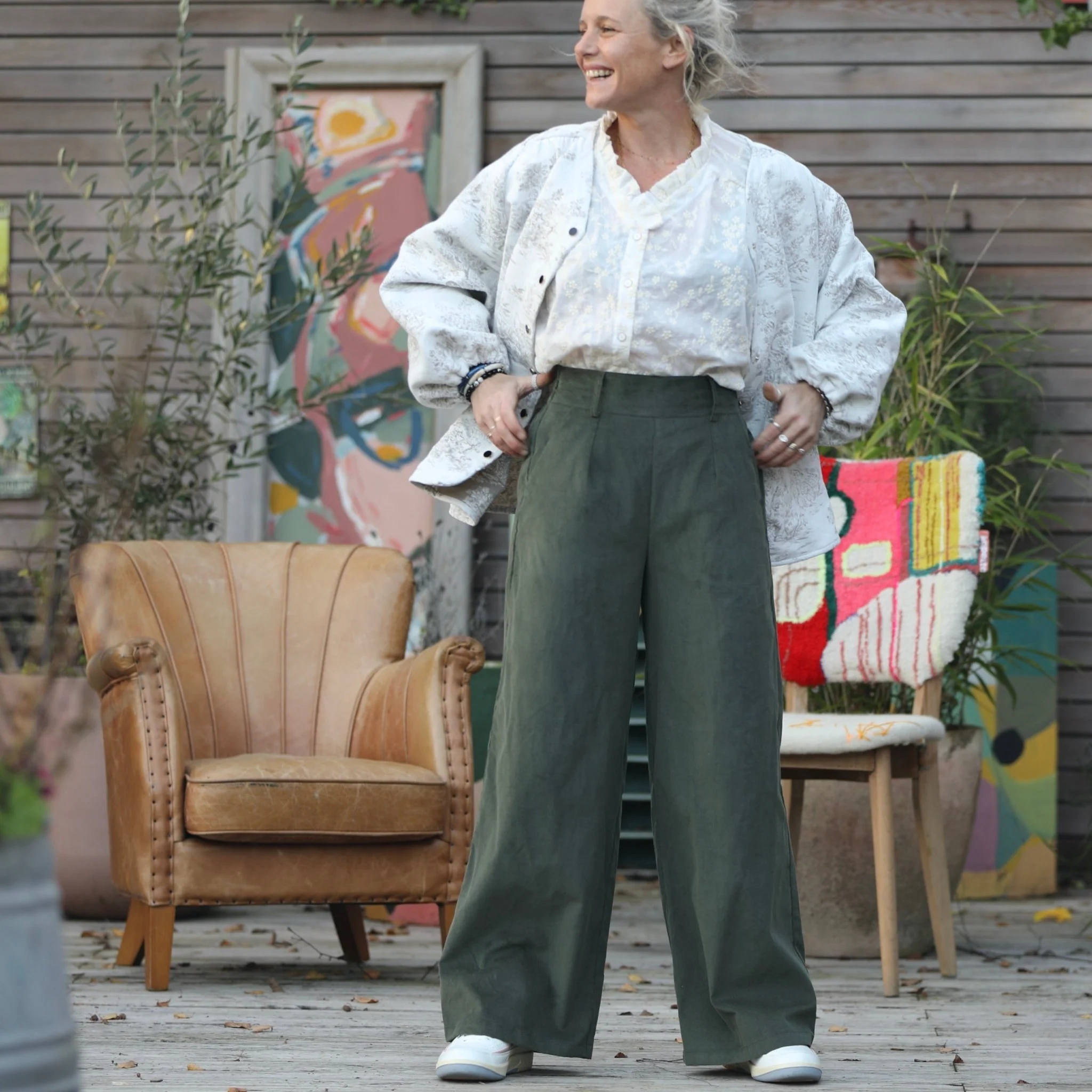 Pantalon Tom - velours milleraies kaki