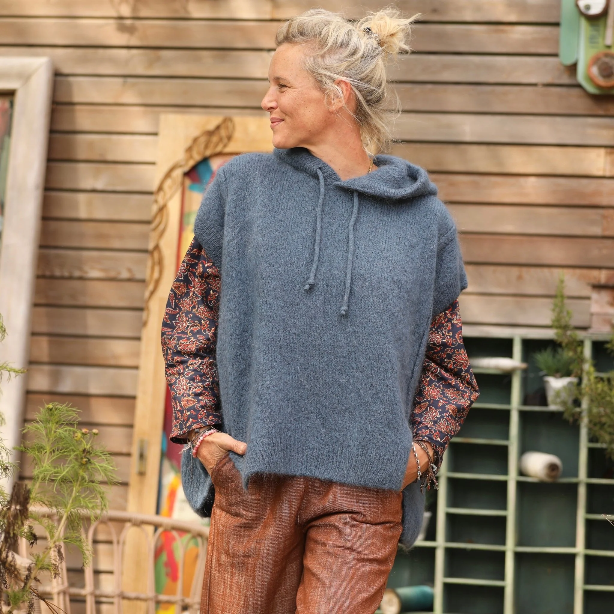 Pull capuche Calypso - Bleu minéral - Image 6